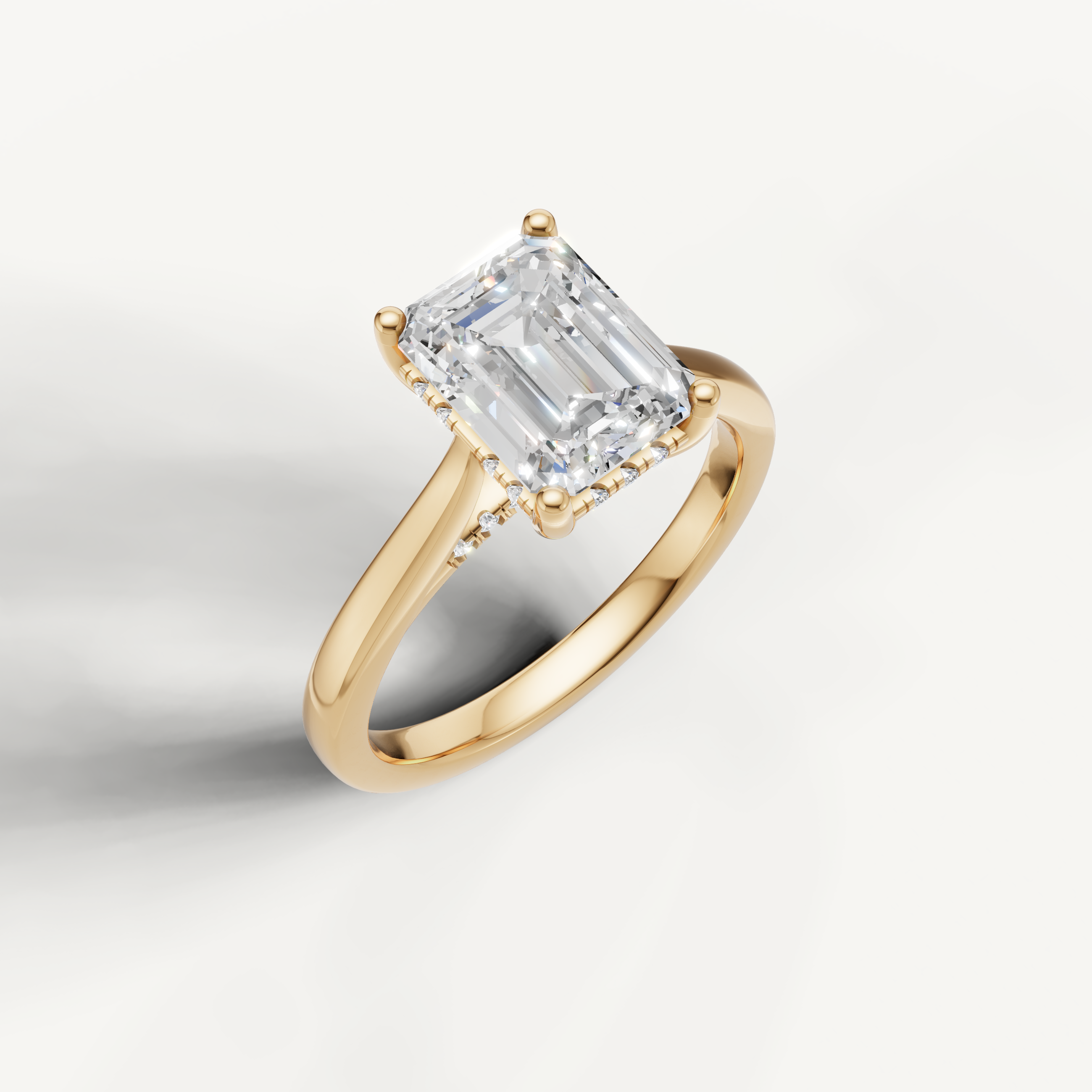 elegant emerald cut lab grown diamond engagement ring with sleek solitaire design