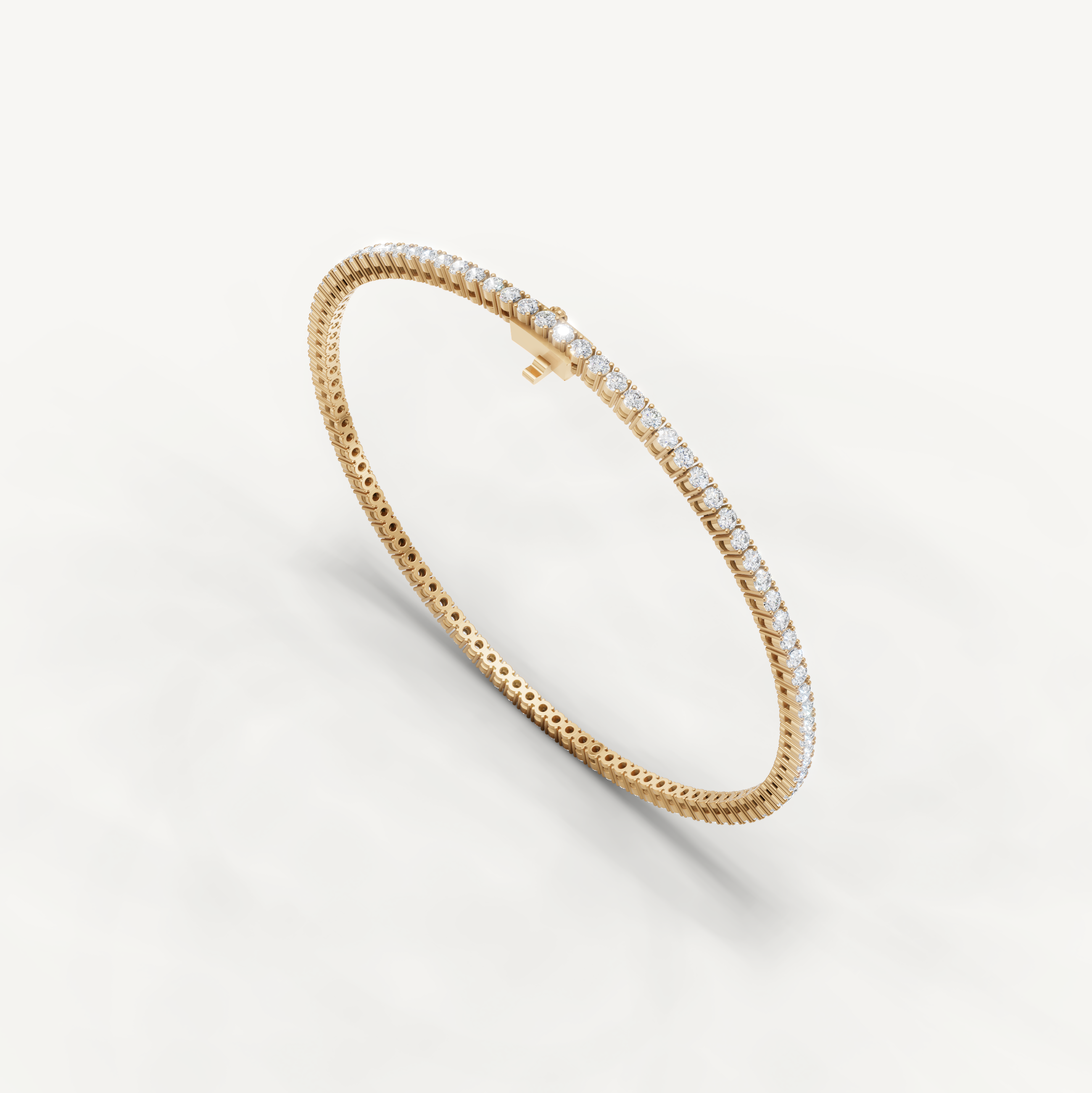 Minimal yellow gold tennis bracelet for women with lab grown diamonds by Raul Diamonds
