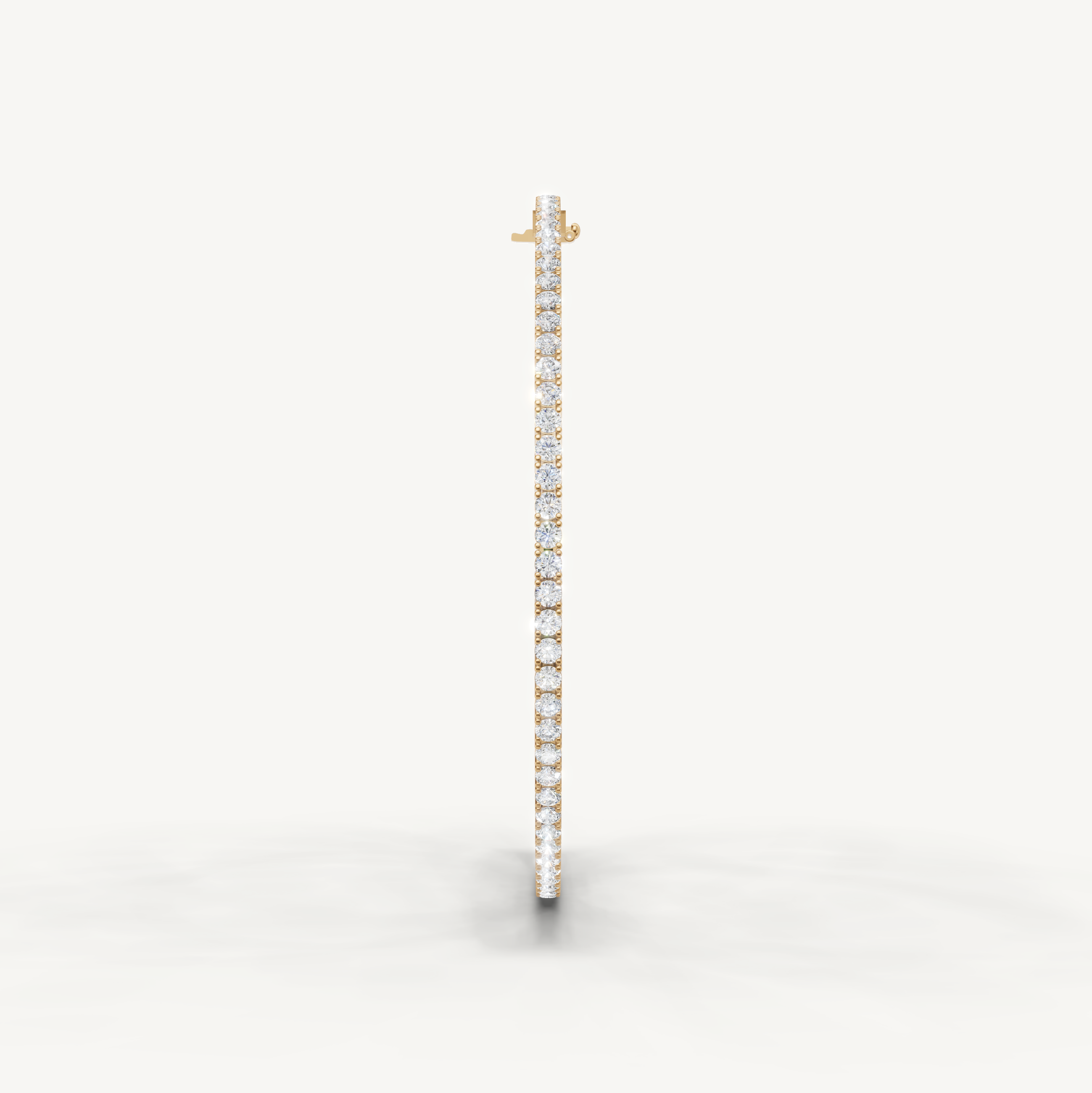 Classic yellow gold diamond tennis bracelet with round lab grown diamonds by Raul Diamonds
