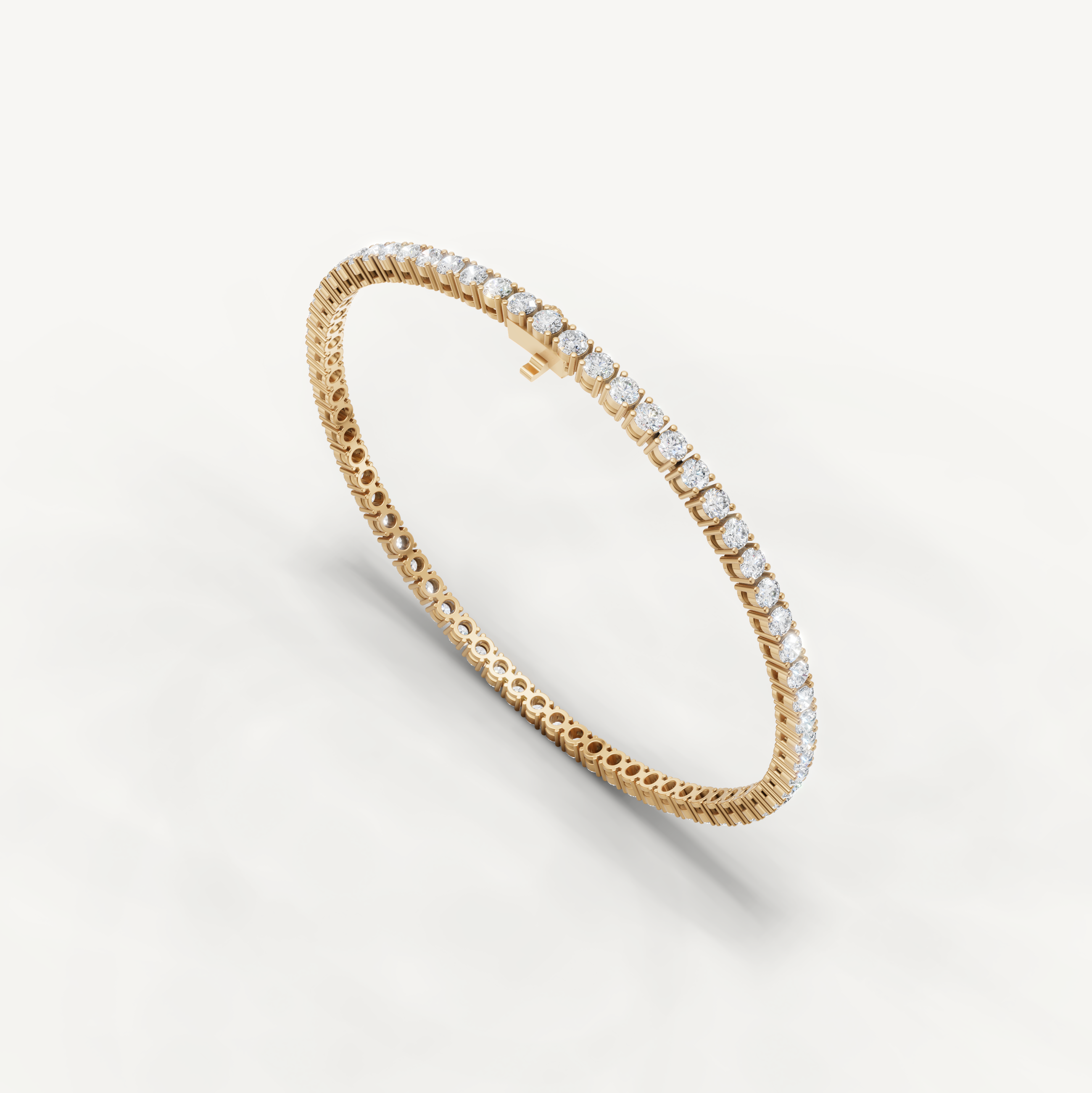 Minimal yellow gold tennis bracelet for women with lab grown diamonds by Raul Diamonds