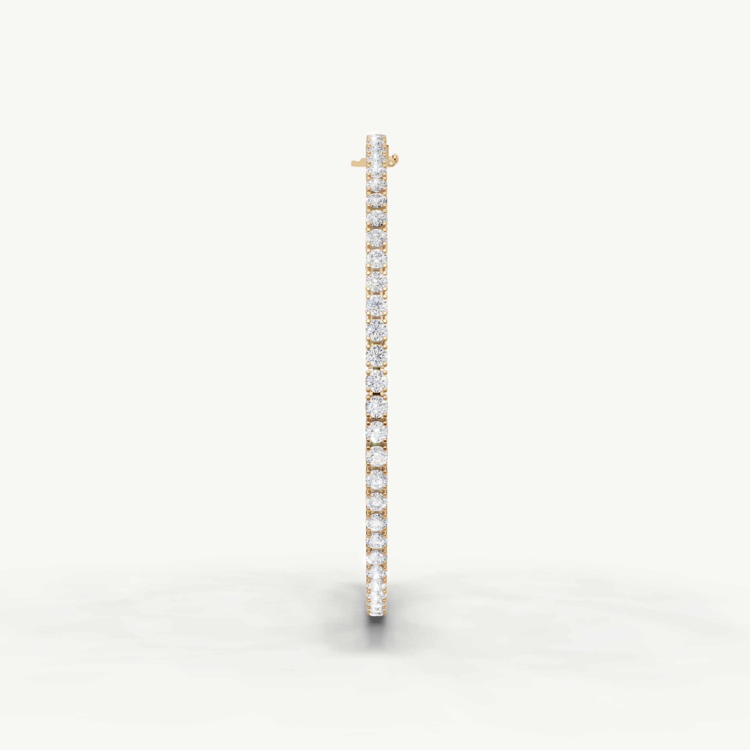 Classic yellow gold diamond tennis bracelet with round lab grown diamonds by Raul Diamonds
