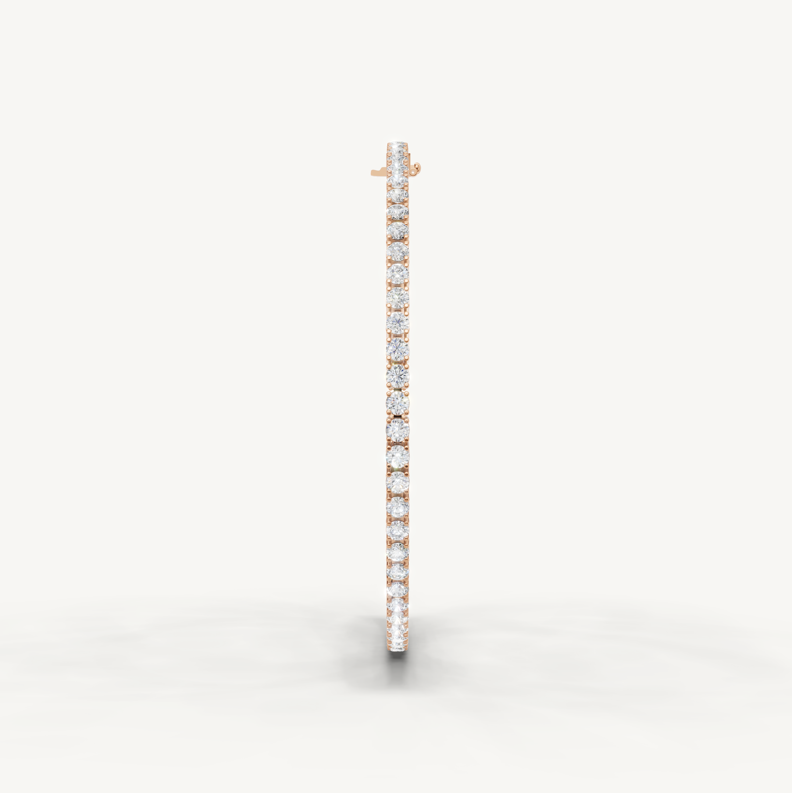 Romantic rose gold diamond tennis bracelet with round lab grown diamonds by Raul Diamonds