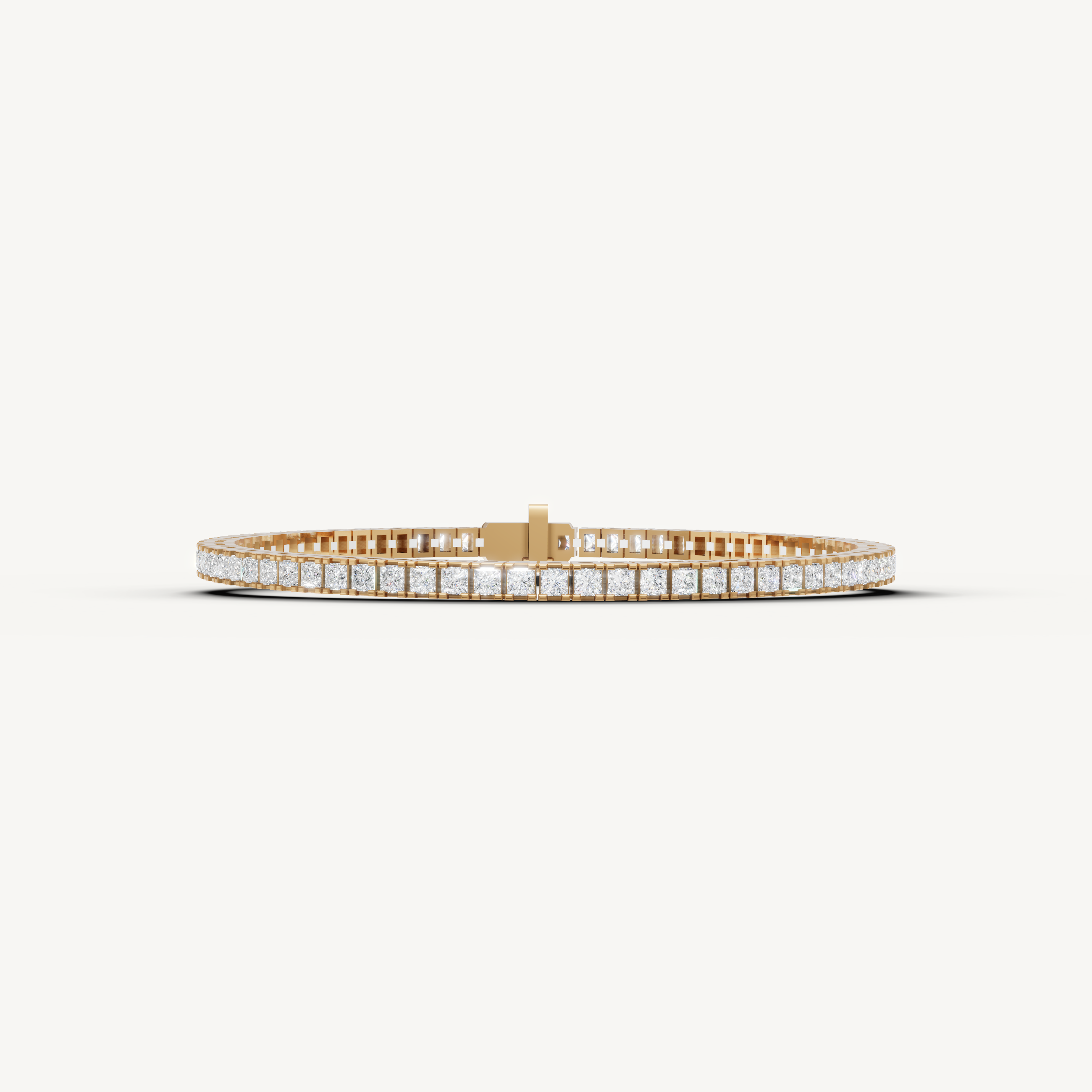 Raul Diamonds yellow gold princess cut diamond tennis bracelet with sleek luxury design