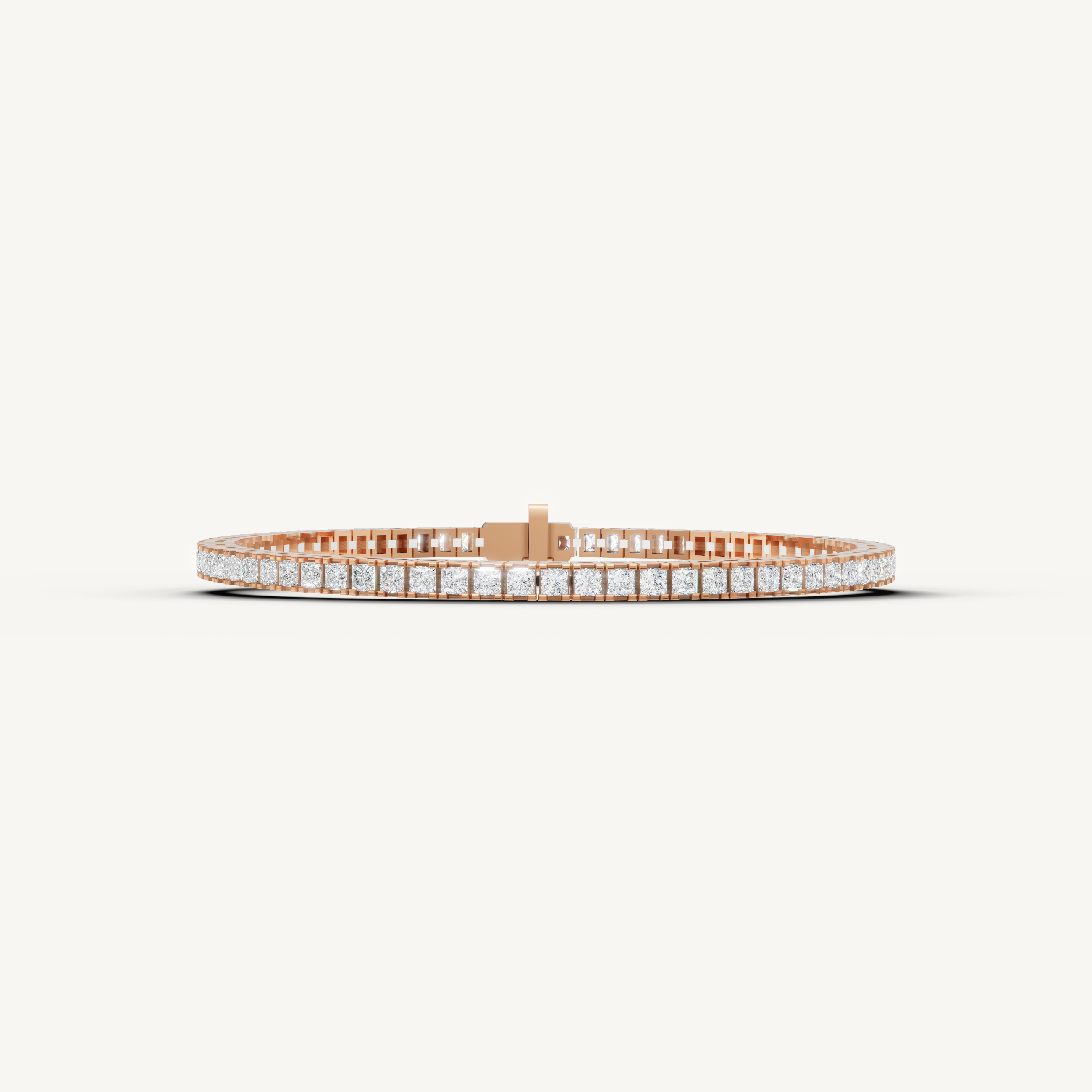 Raul Diamonds rose gold princess cut diamond tennis bracelet with elegant finish