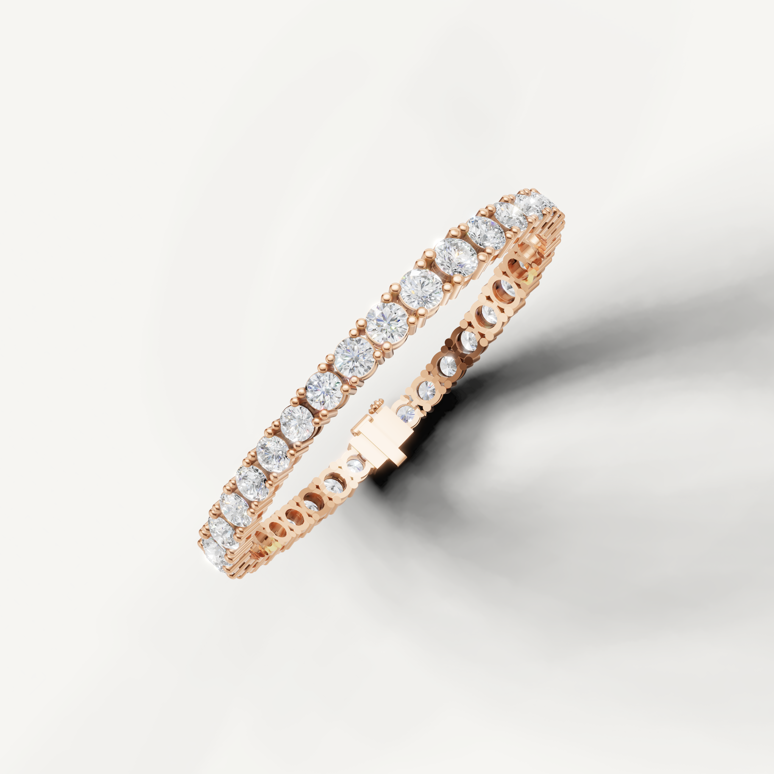 Rose gold tennis bracelet by Raul Diamonds with timeless round diamond setting