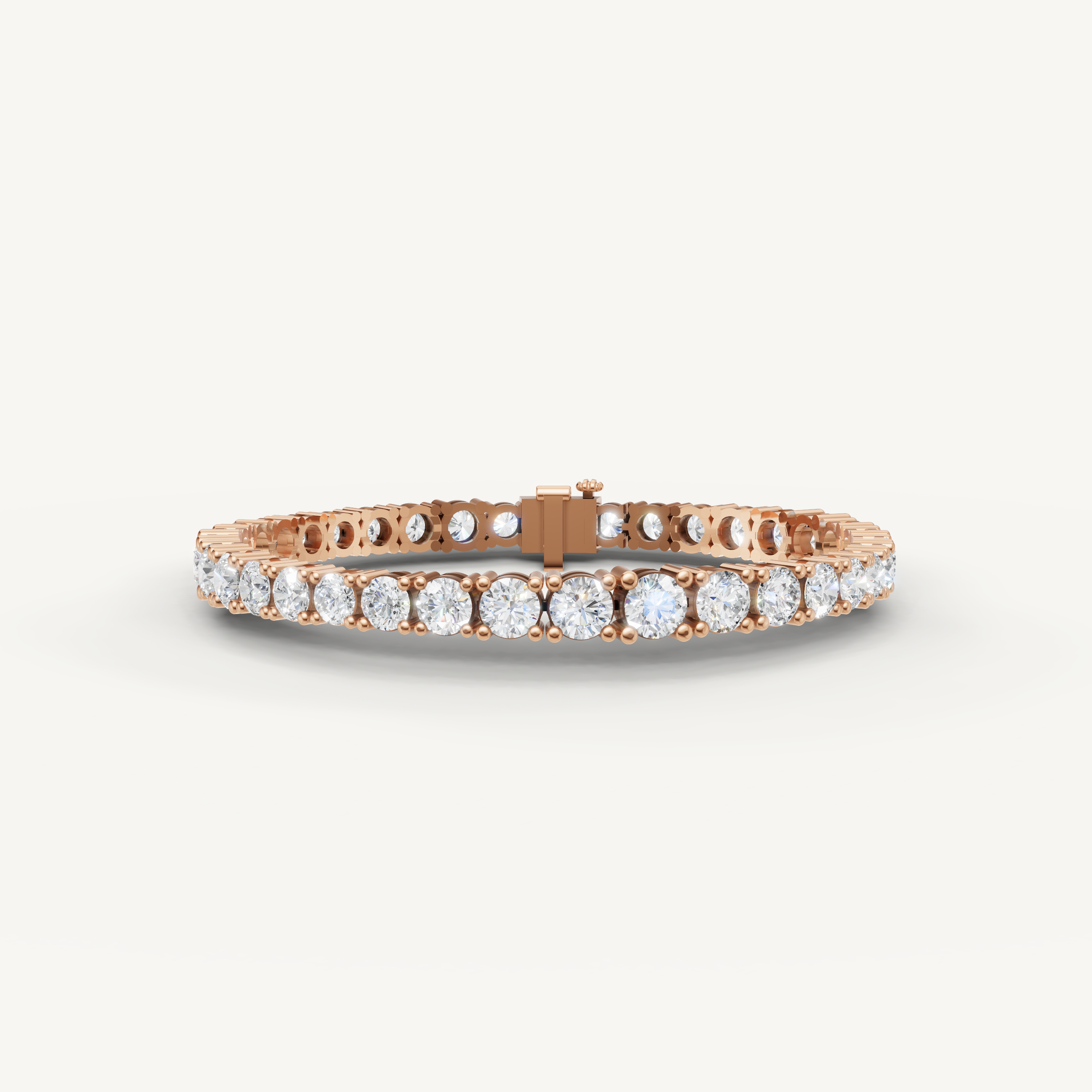 Raul Diamonds rose gold round diamond tennis bracelet with elegant polished finish