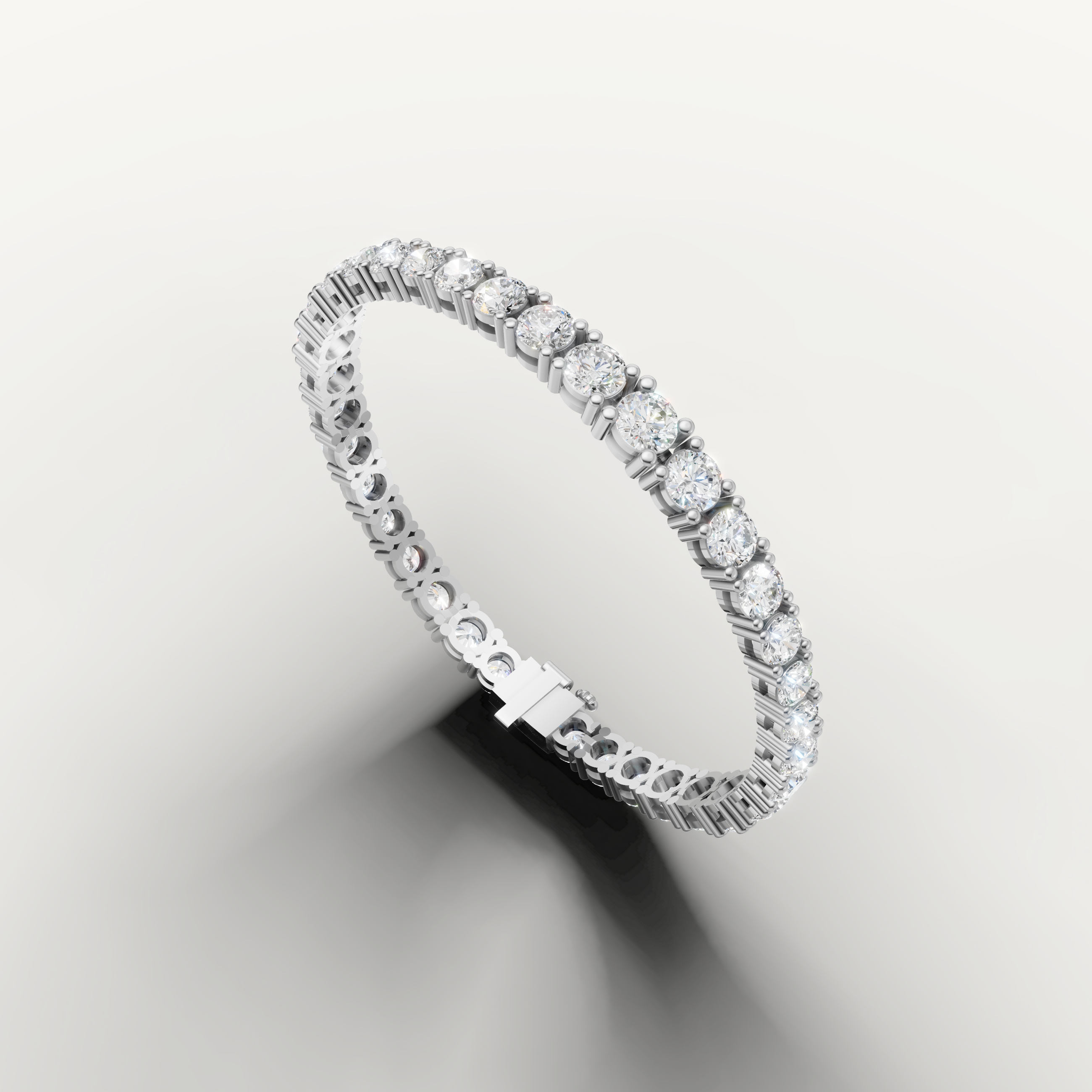 Luxury white gold round diamond bracelet with timeless contemporary design