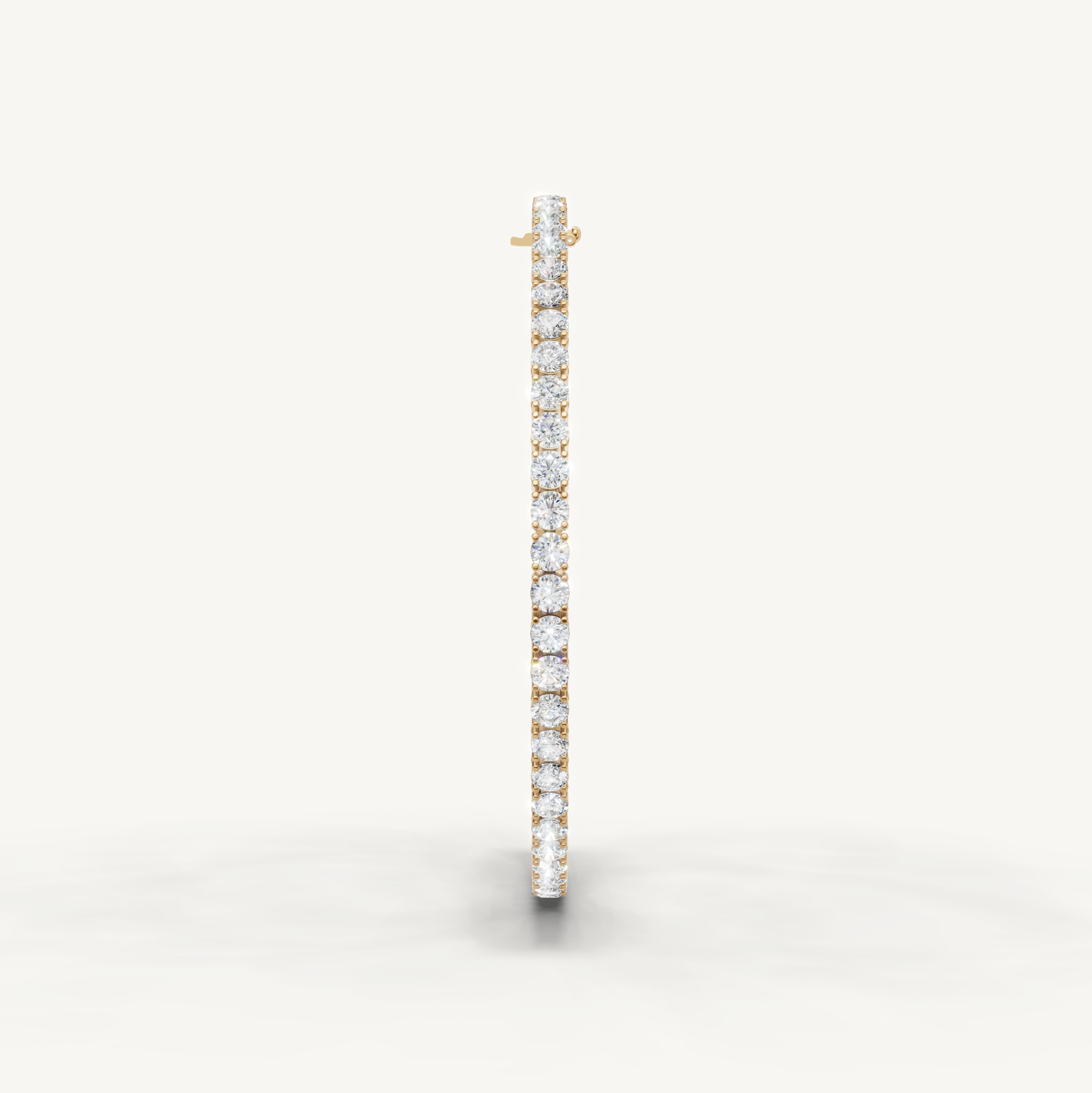 Classic yellow gold diamond tennis bracelet with round lab grown diamonds by Raul Diamonds