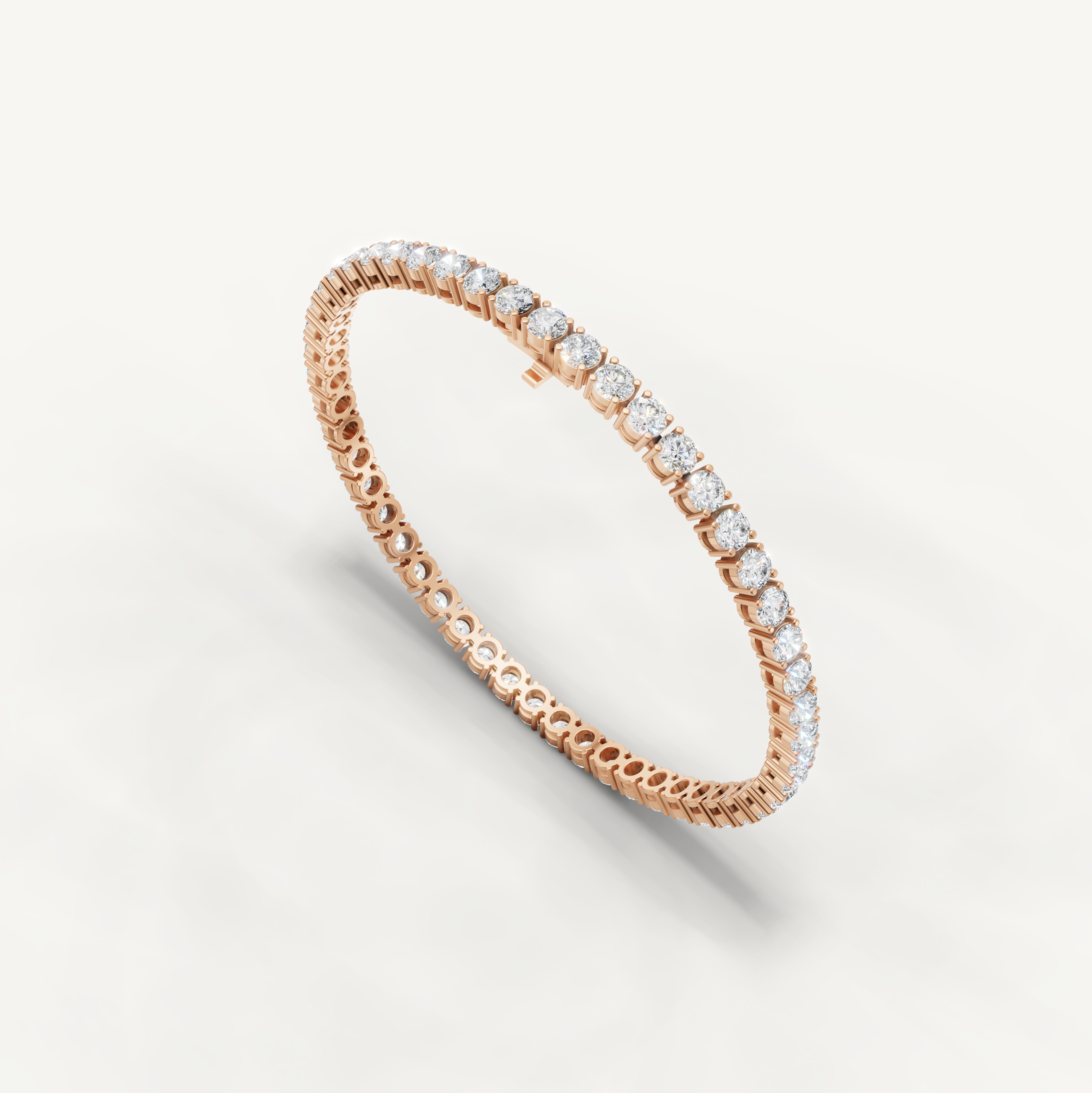 Modern rose gold tennis bracelet for women with lab grown diamonds by Raul Diamonds