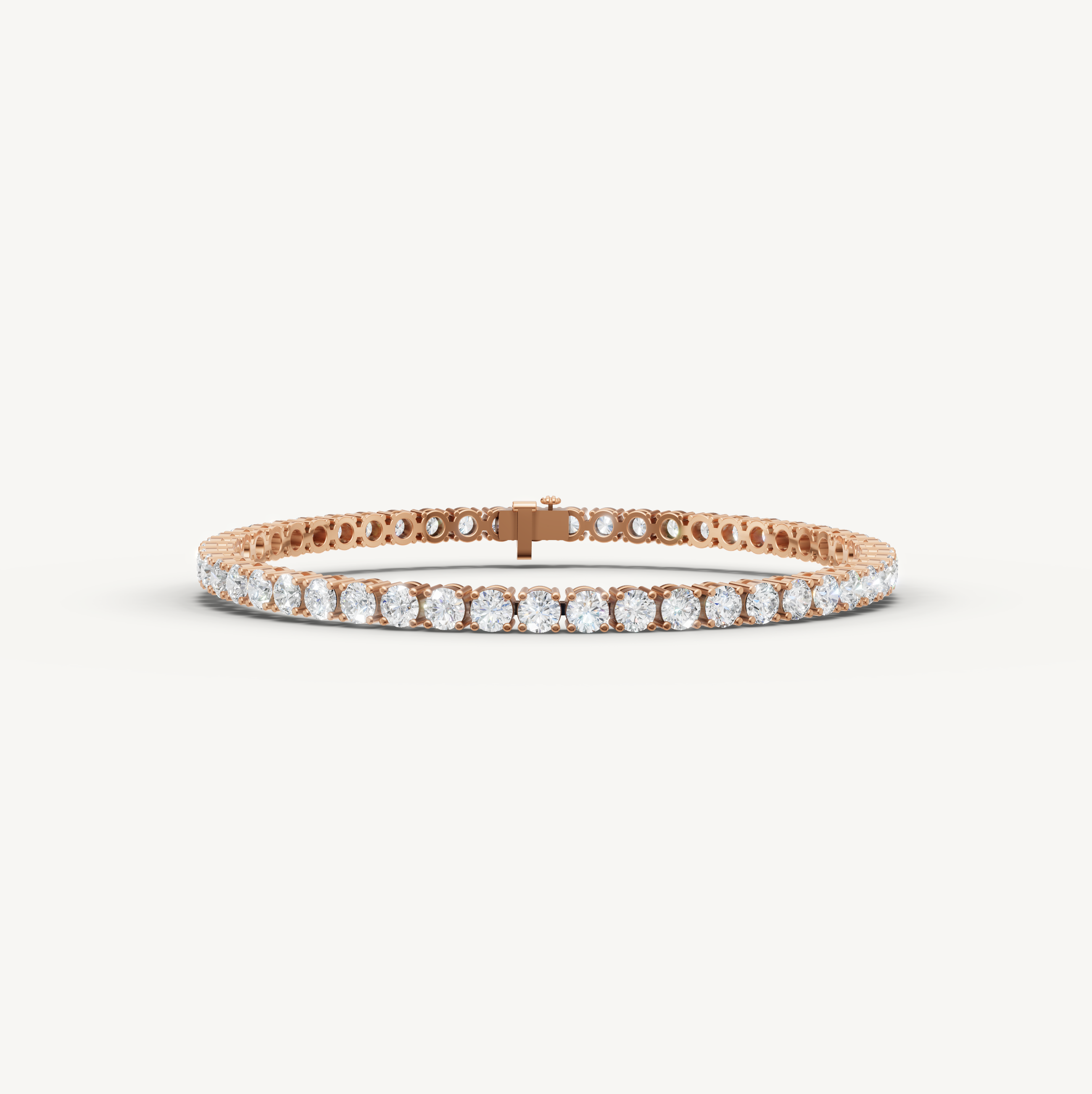 6 carat lab grown diamond tennis bracelet in 14K rose gold by Raul Diamonds