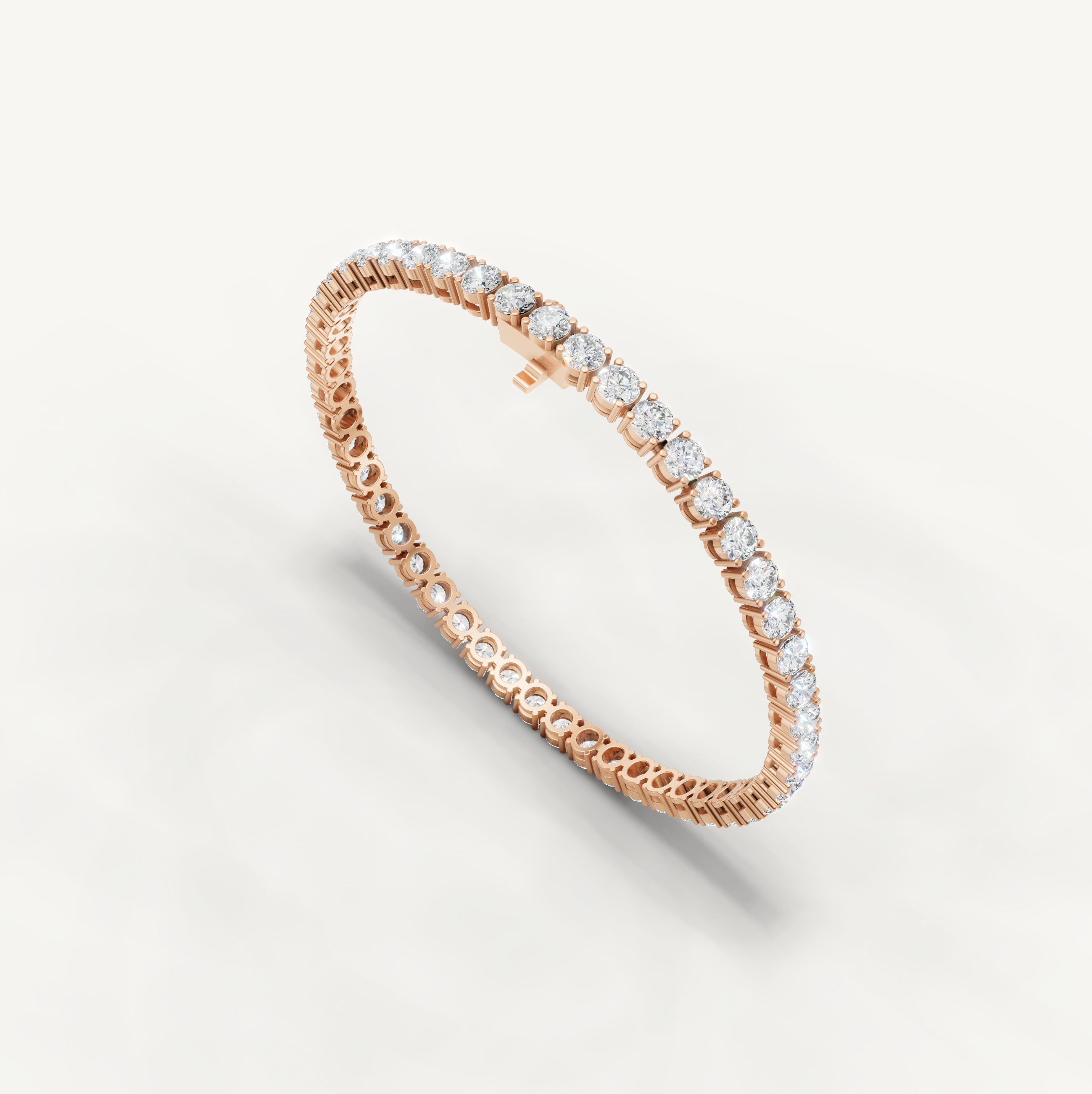 Modern Rose Gold Diamond Tennis Bracelet for Women by Raul Diamonds