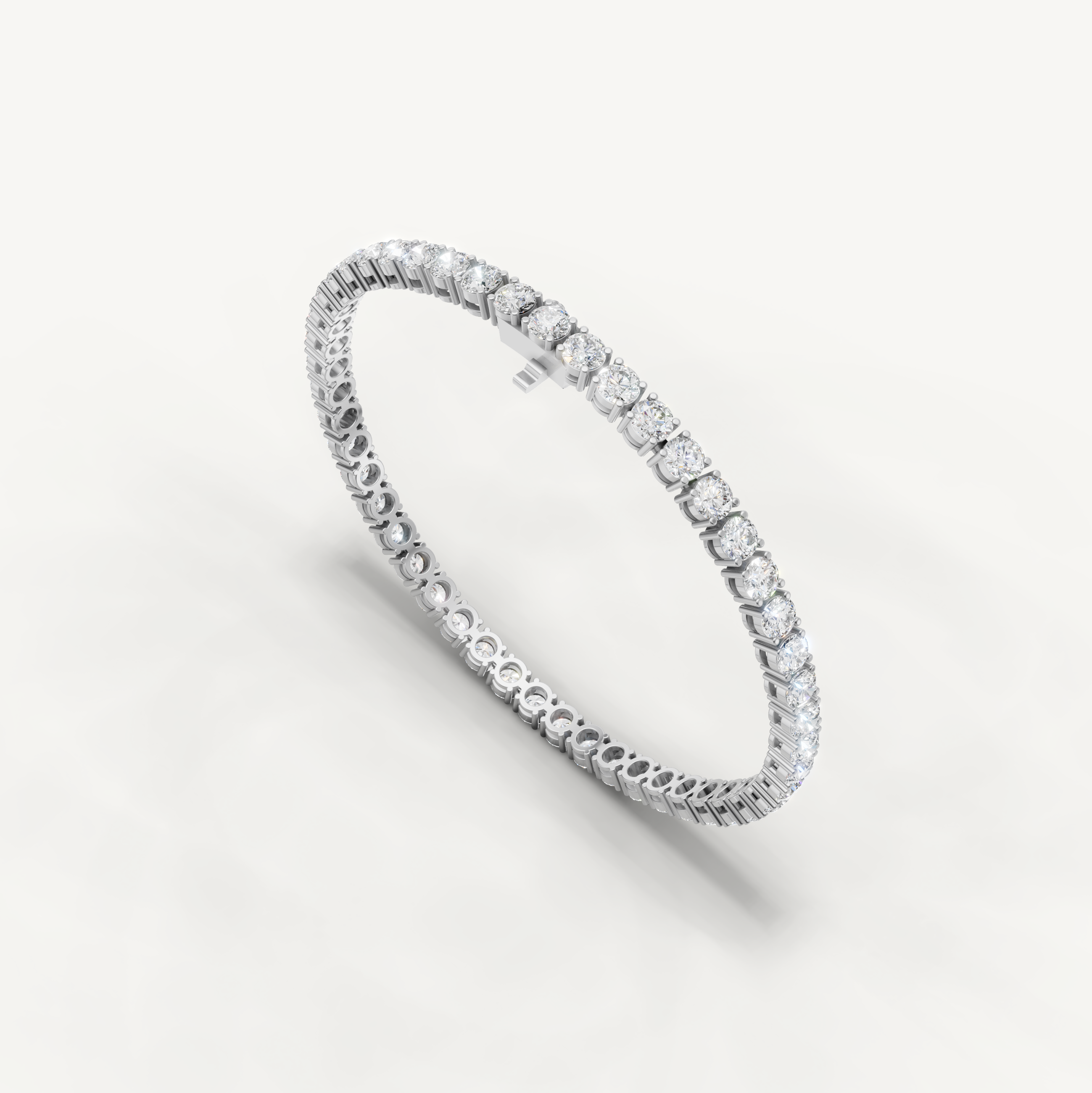 Classic 7 Carat Diamond Tennis Bracelet in White Gold by Raul Diamonds