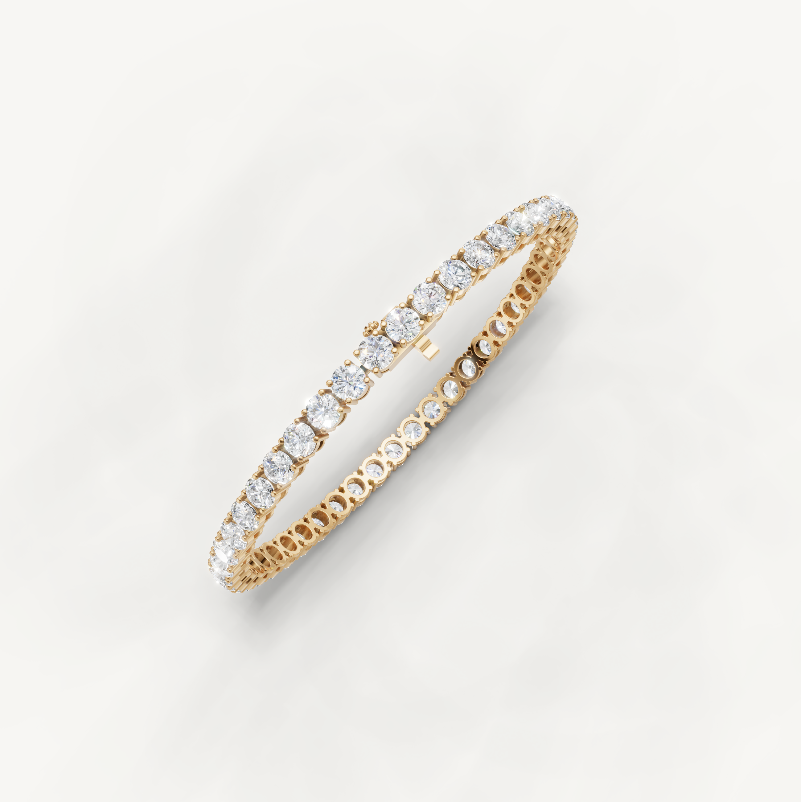 Classic Yellow Gold Tennis Bracelet with Lab Grown Diamonds by Raul Diamonds