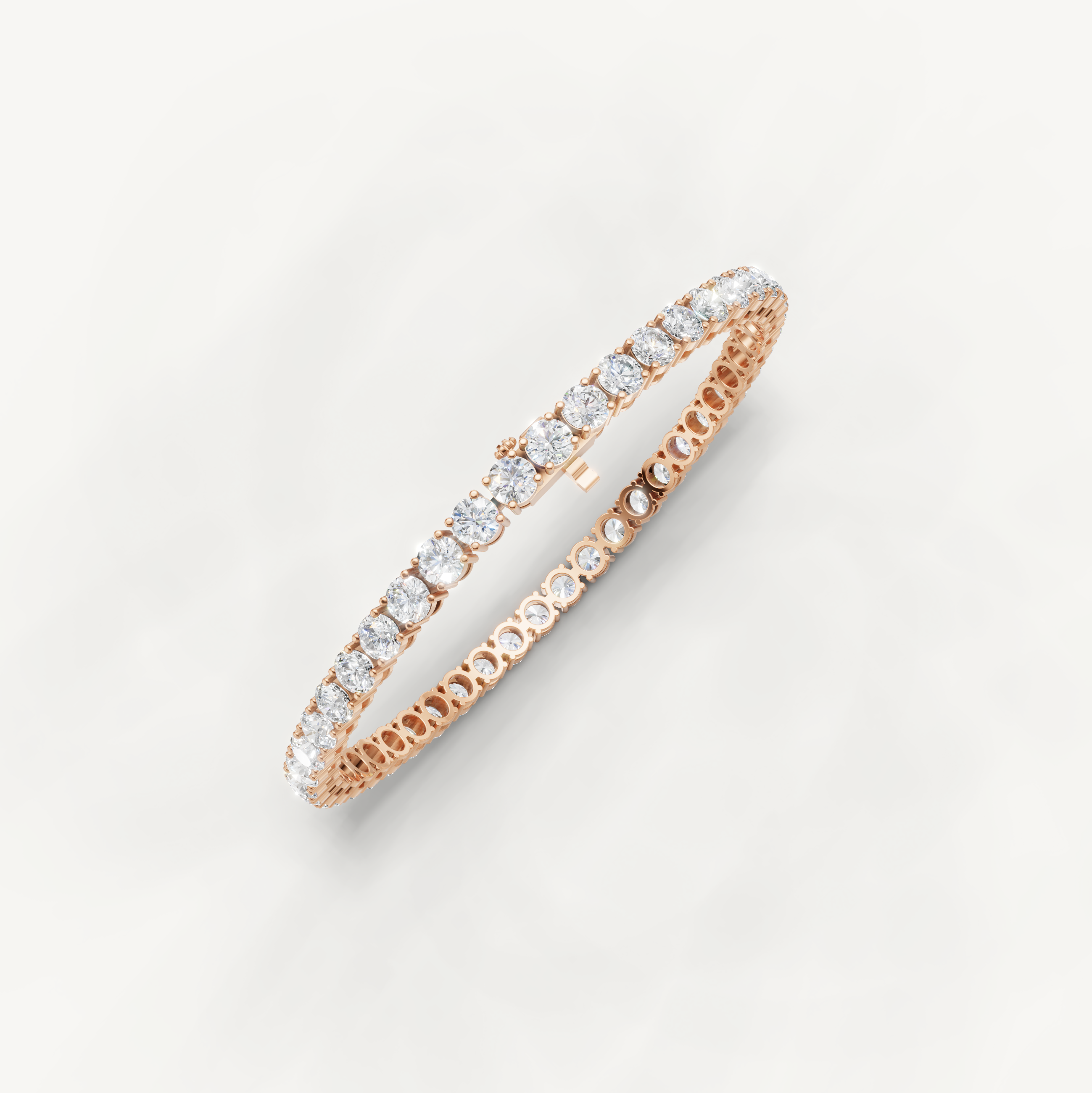 Elegant 8 Carat Tennis Bracelet in Rose Gold by Raul Diamonds