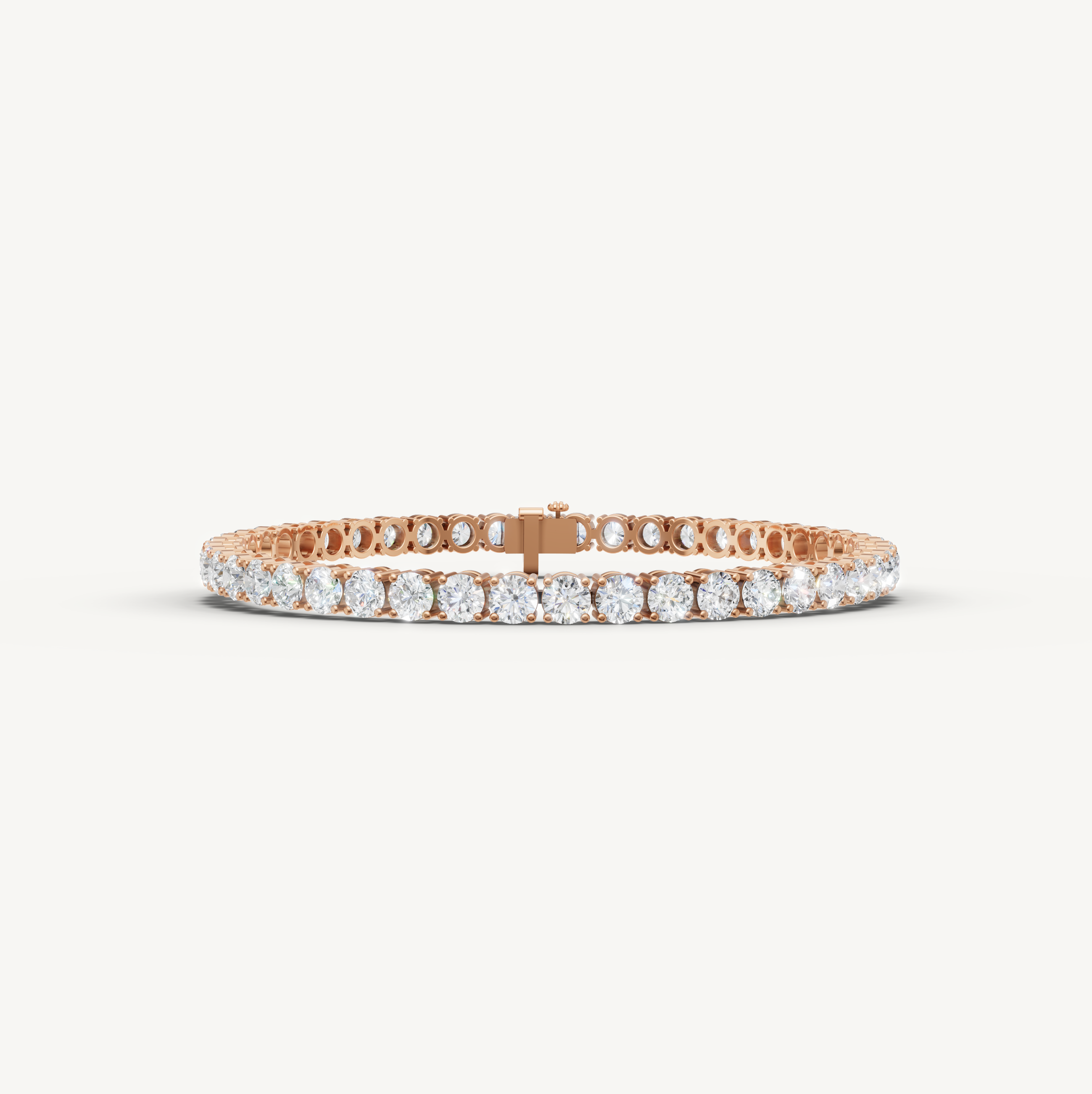 8 Carat Lab Grown Diamond Tennis Bracelet in 14K Rose Gold by Raul Diamonds