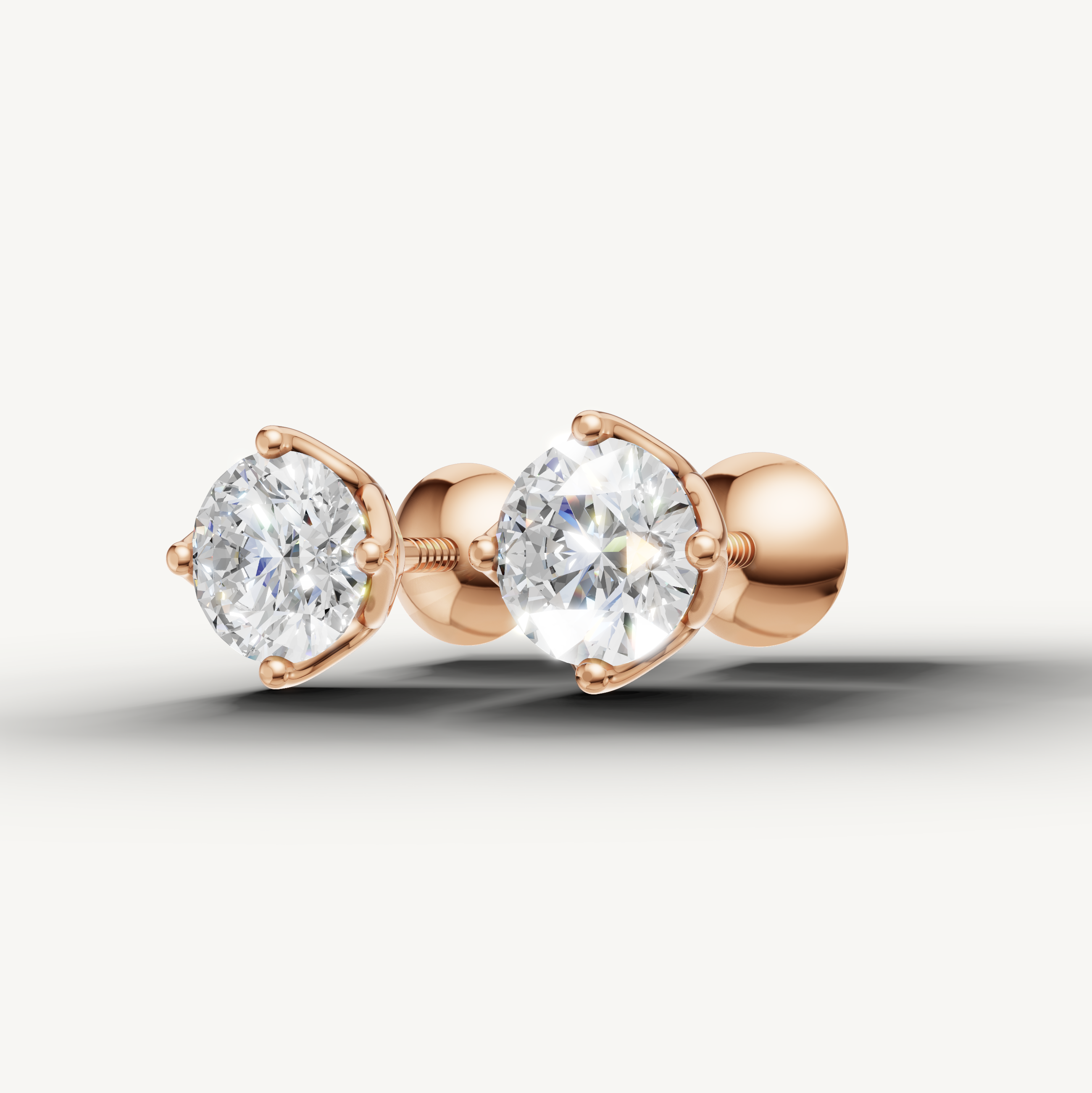 Raul Diamonds rose gold classic diamond stud earrings for everyday luxury wear