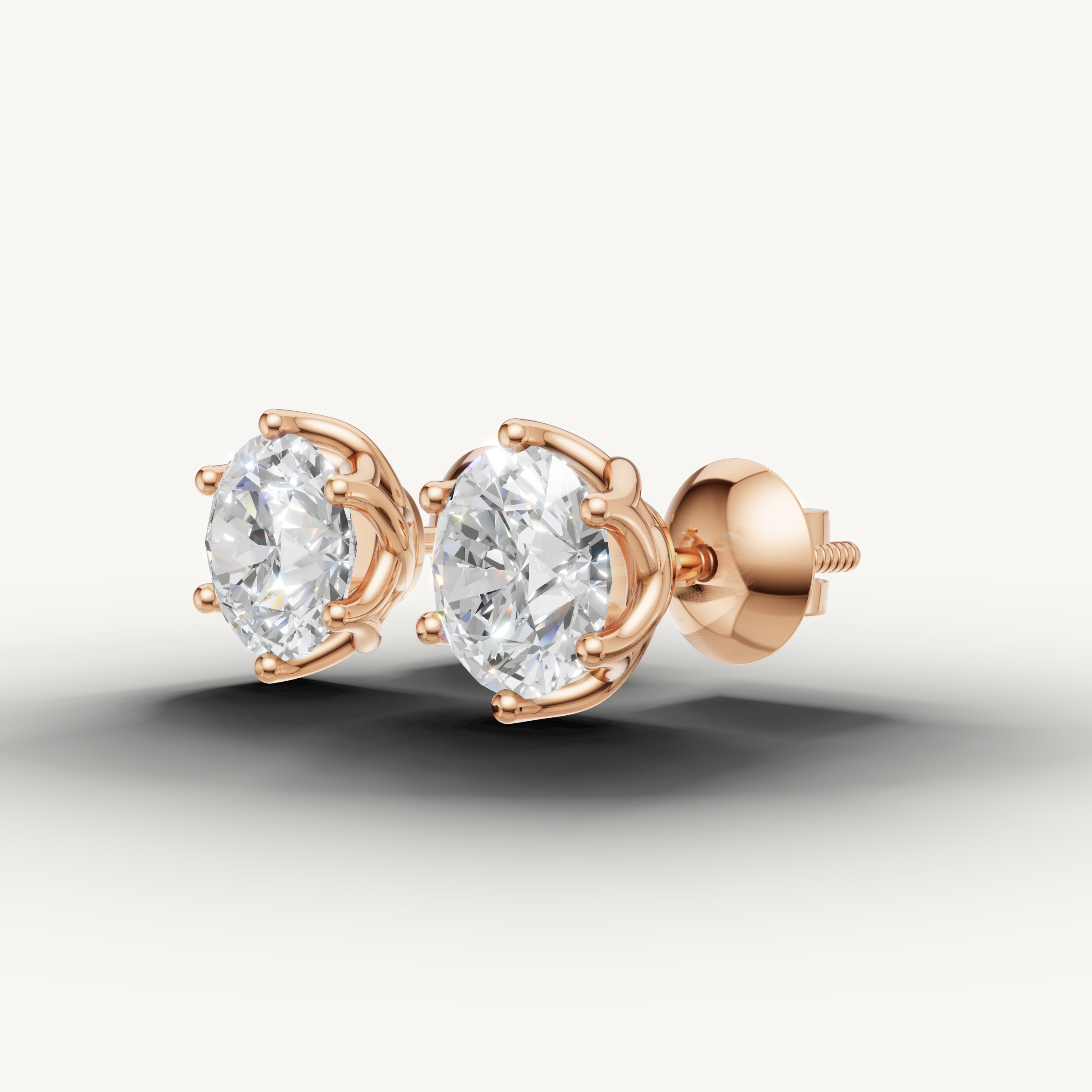 Raul Diamonds rose gold round cut diamond earrings for everyday luxury wear