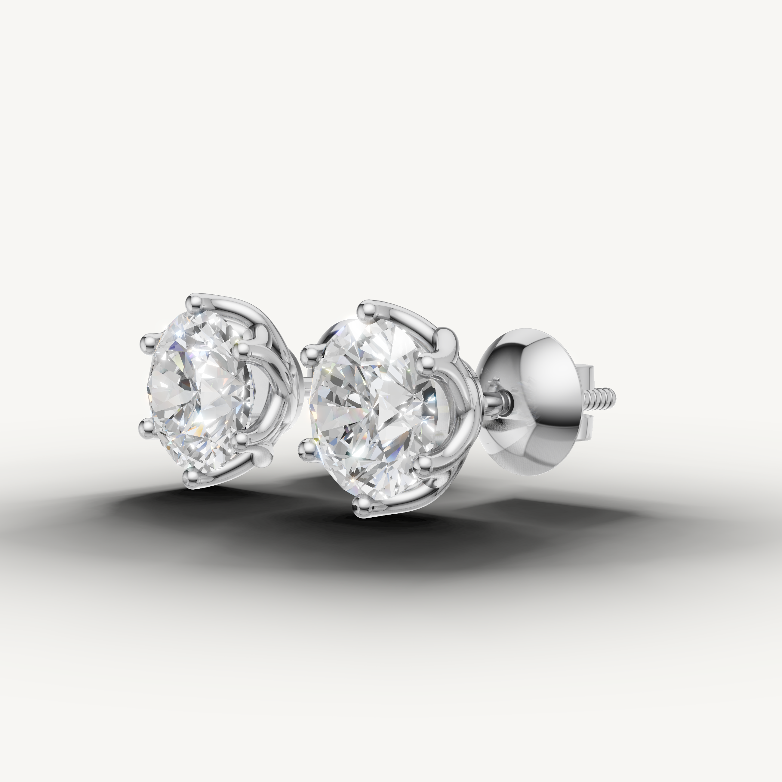 Raul Diamonds white gold solitaire diamond stud earrings for minimalist luxury style