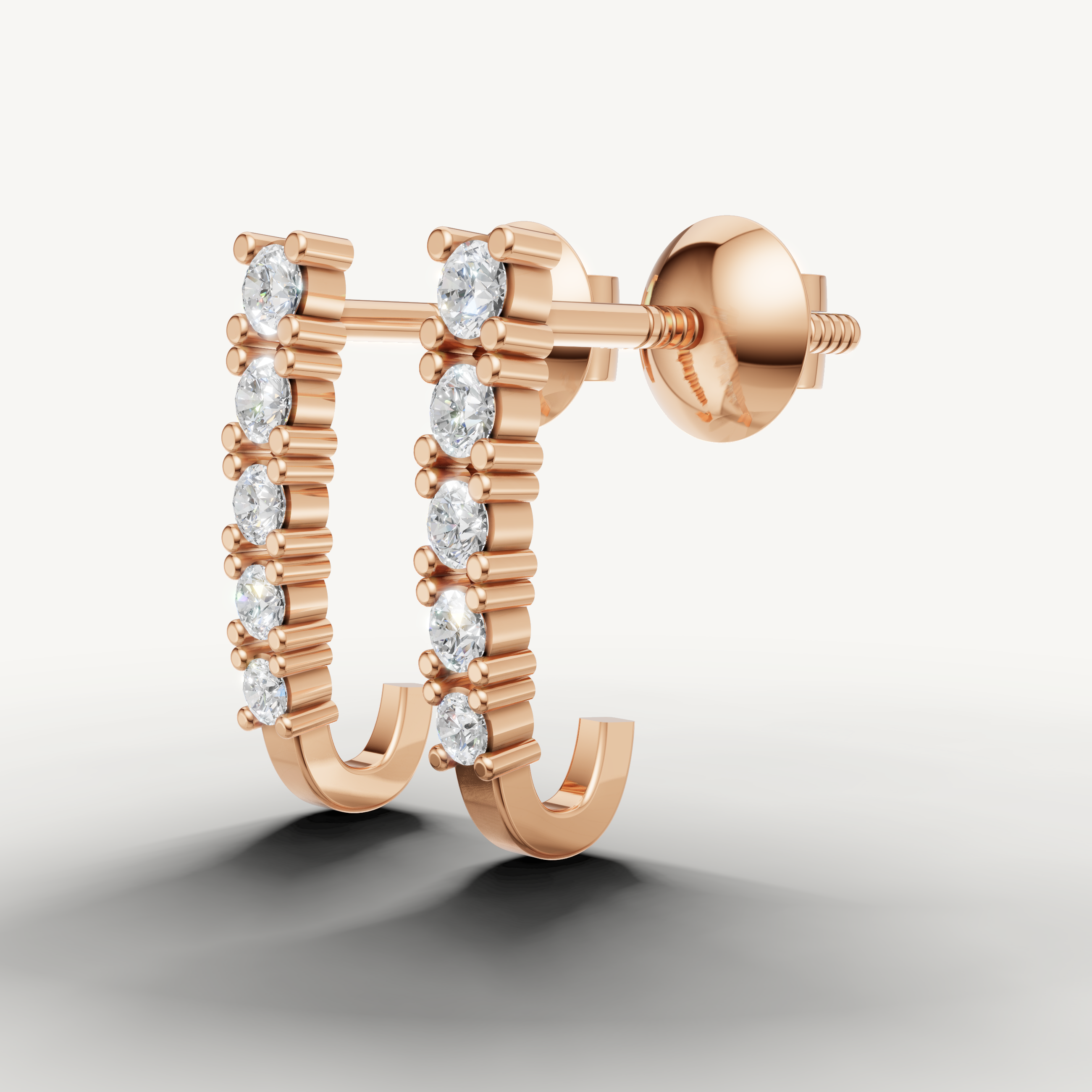 Raul Diamonds rose gold modern diamond huggie earrings for everyday luxury wear