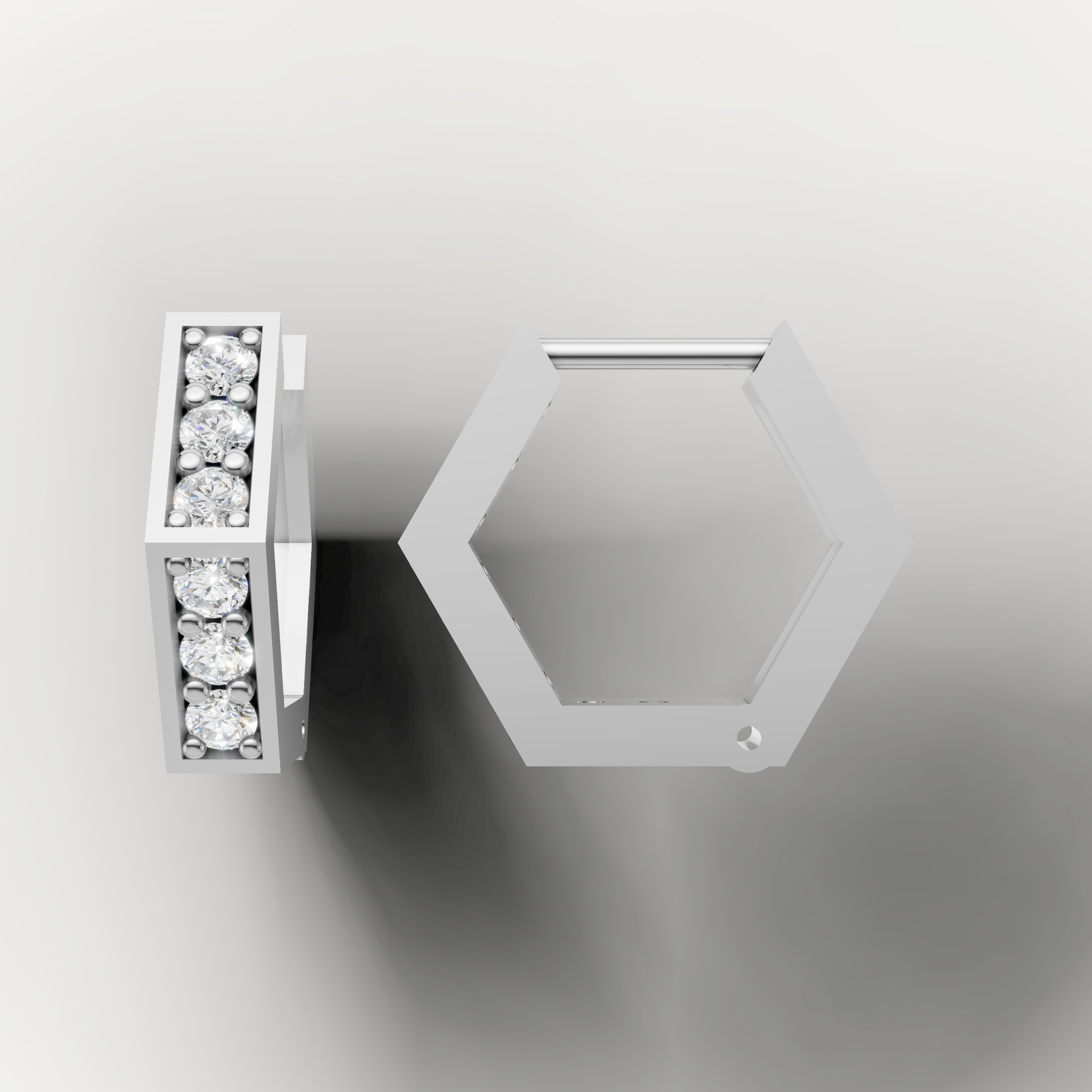 White gold luxury diamond earrings by Raul Diamonds featuring channel set sparkling diamonds
