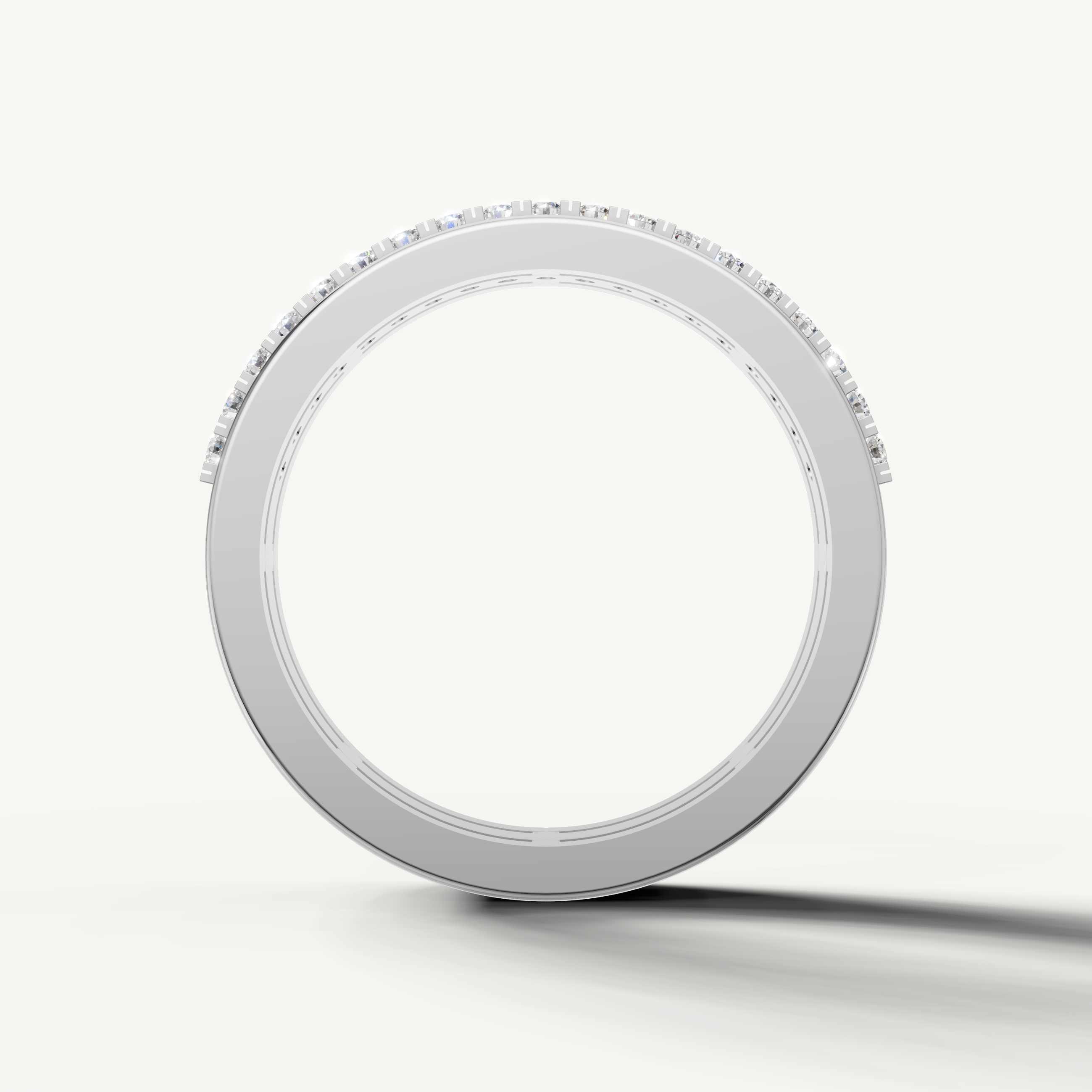 White gold luxury diamond wedding band featuring brilliant round diamonds and sleek detailing