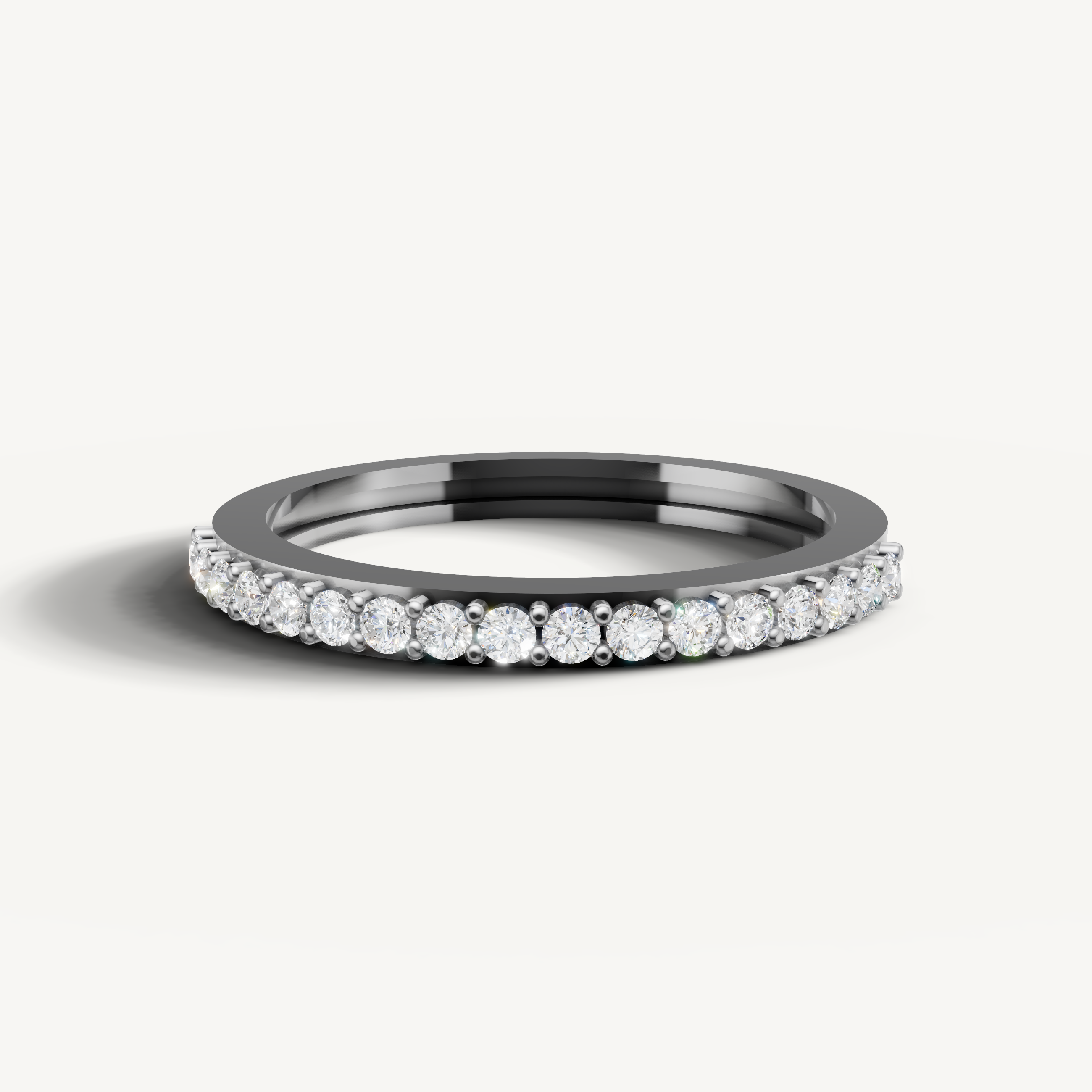 Raul Diamonds white gold diamond eternity wedding band with brilliant round diamonds