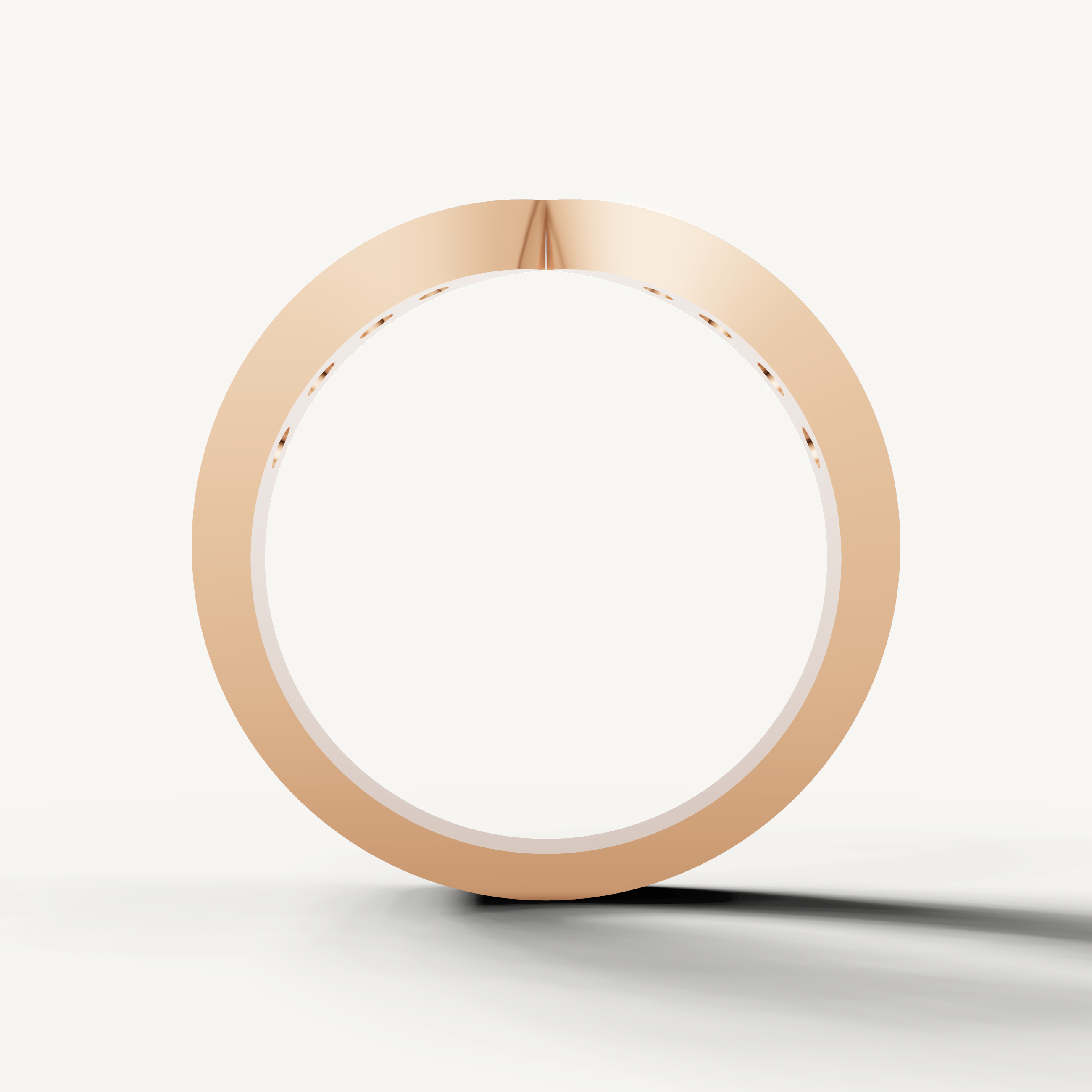 Fine rose gold diamond infinity wedding band by Raul Diamonds with timeless crossover design