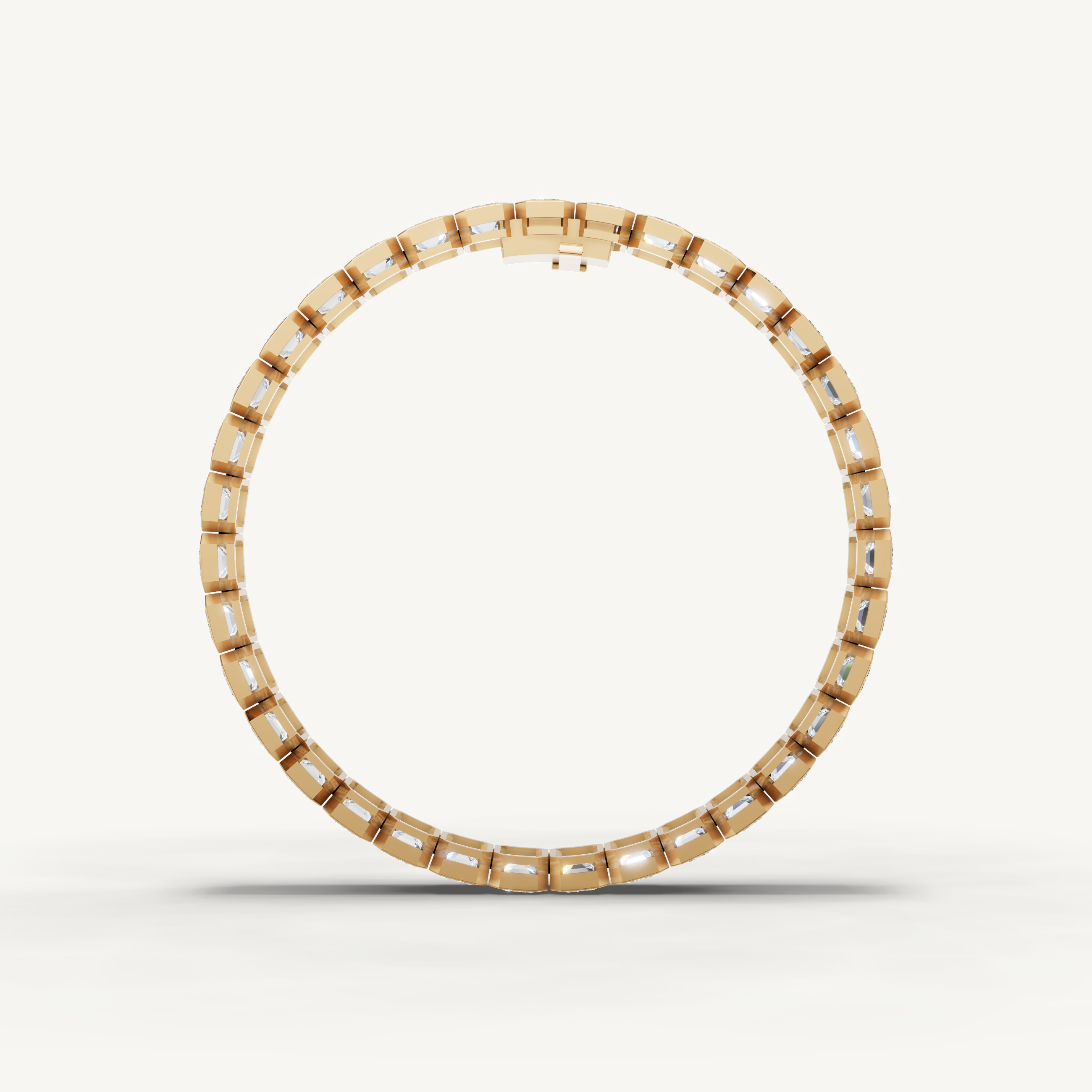 Emerald Cut Lab Grown Diamond Tennis Bracelet in 14K Yellow Gold