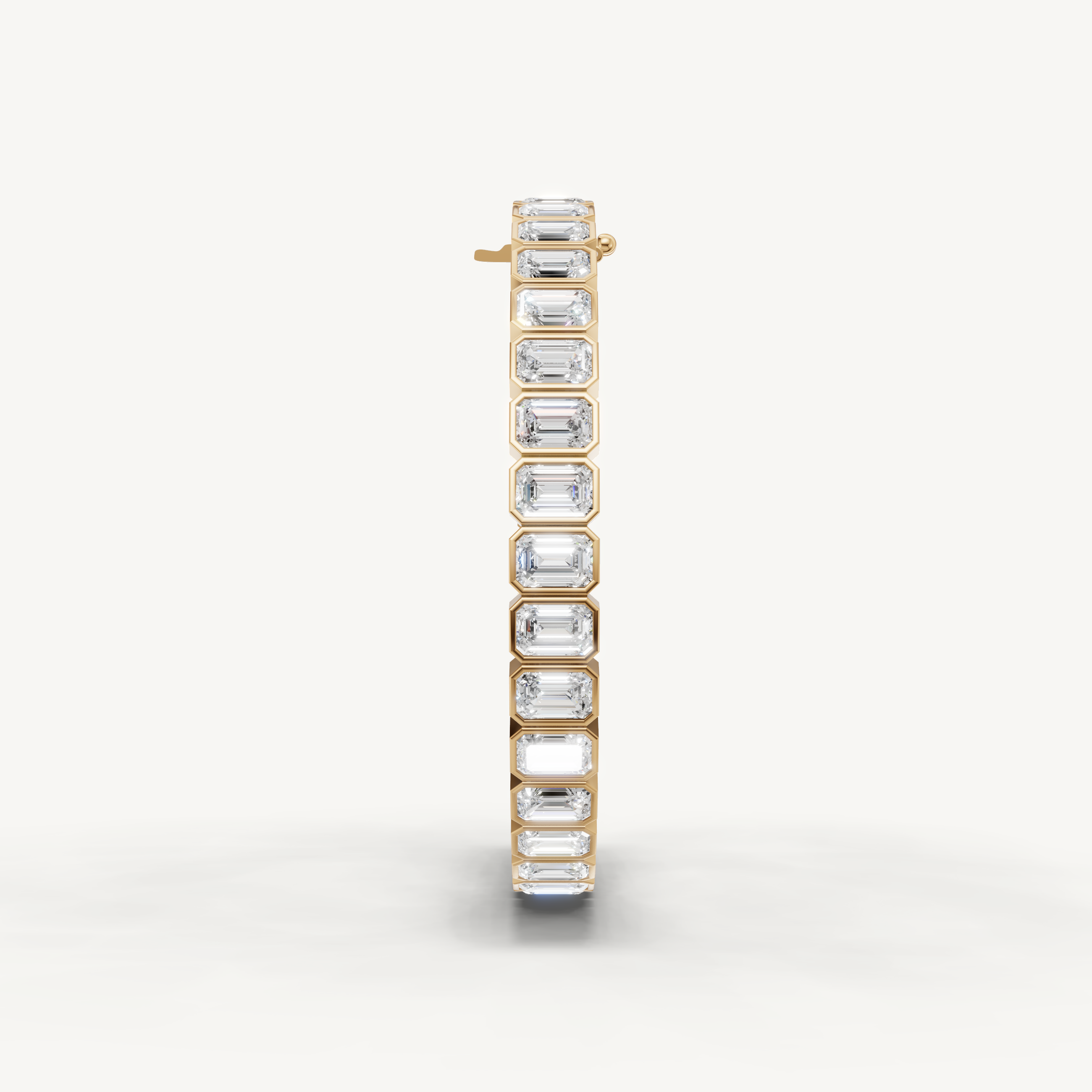 Emerald Cut Lab Grown Diamond Tennis Bracelet in 14K Yellow Gold