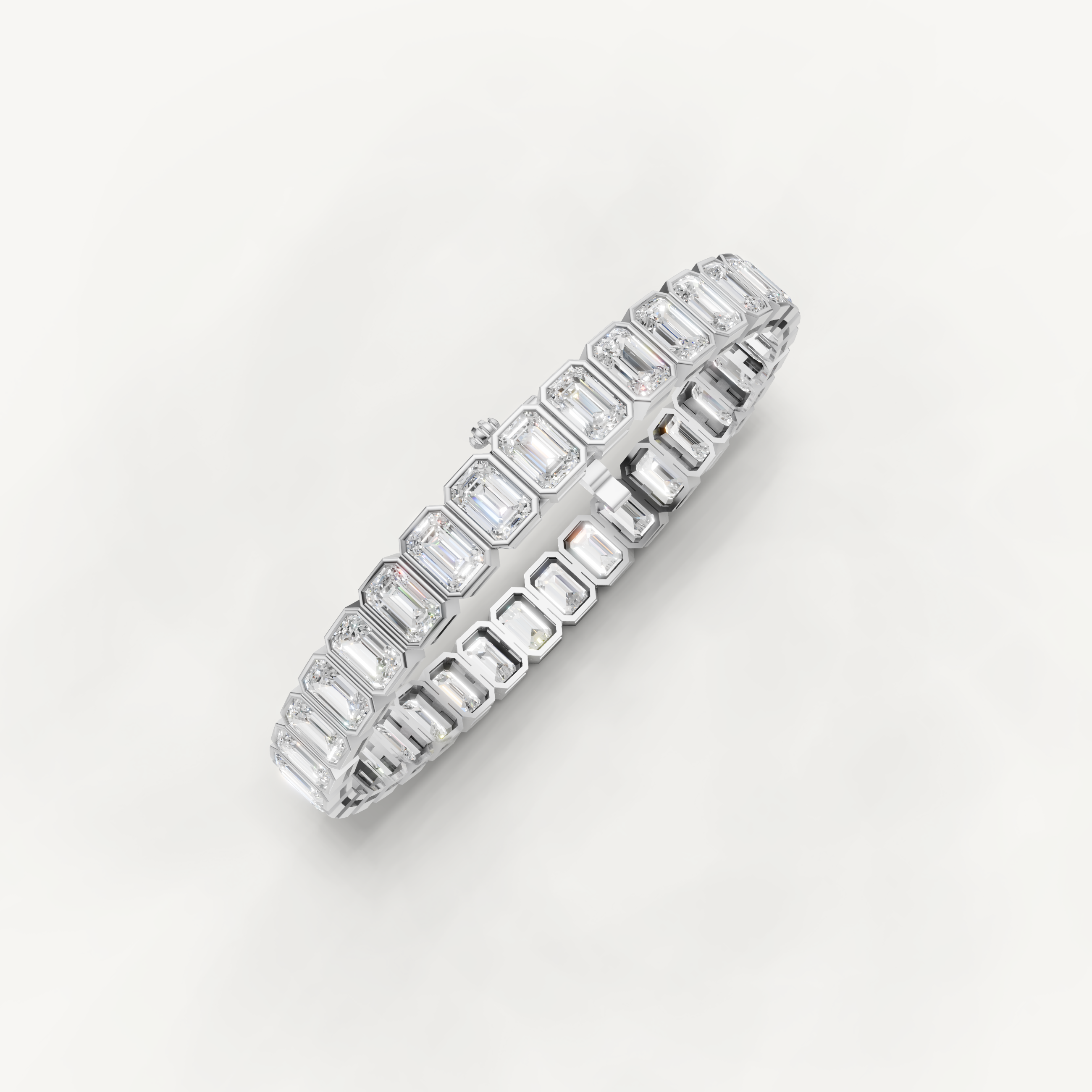 Emerald Cut Lab Grown Diamond Tennis Bracelet in 14K Yellow Gold