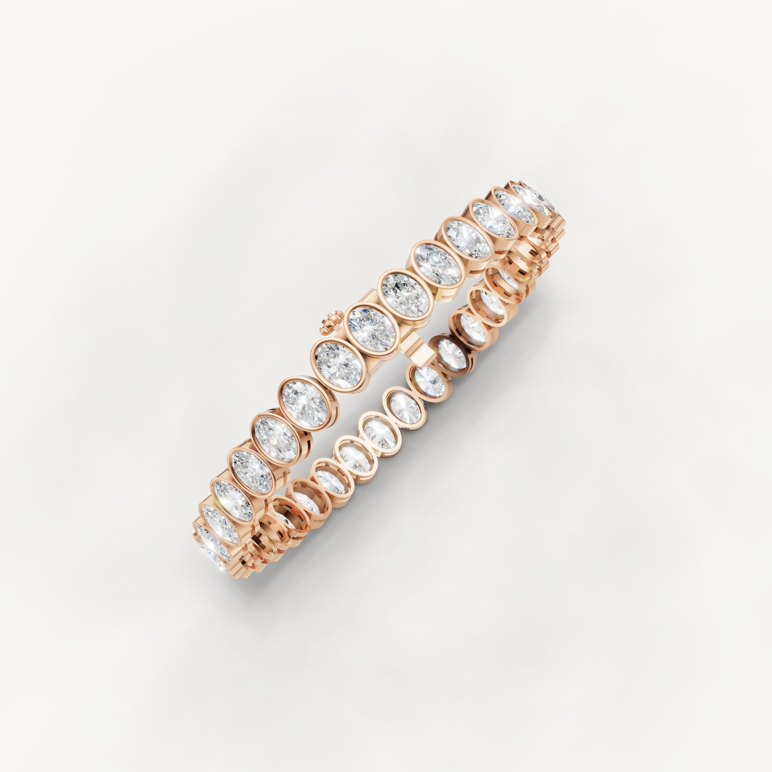 Oval Lab Grown Diamond Tennis Bracelet in 14K Rose Gold