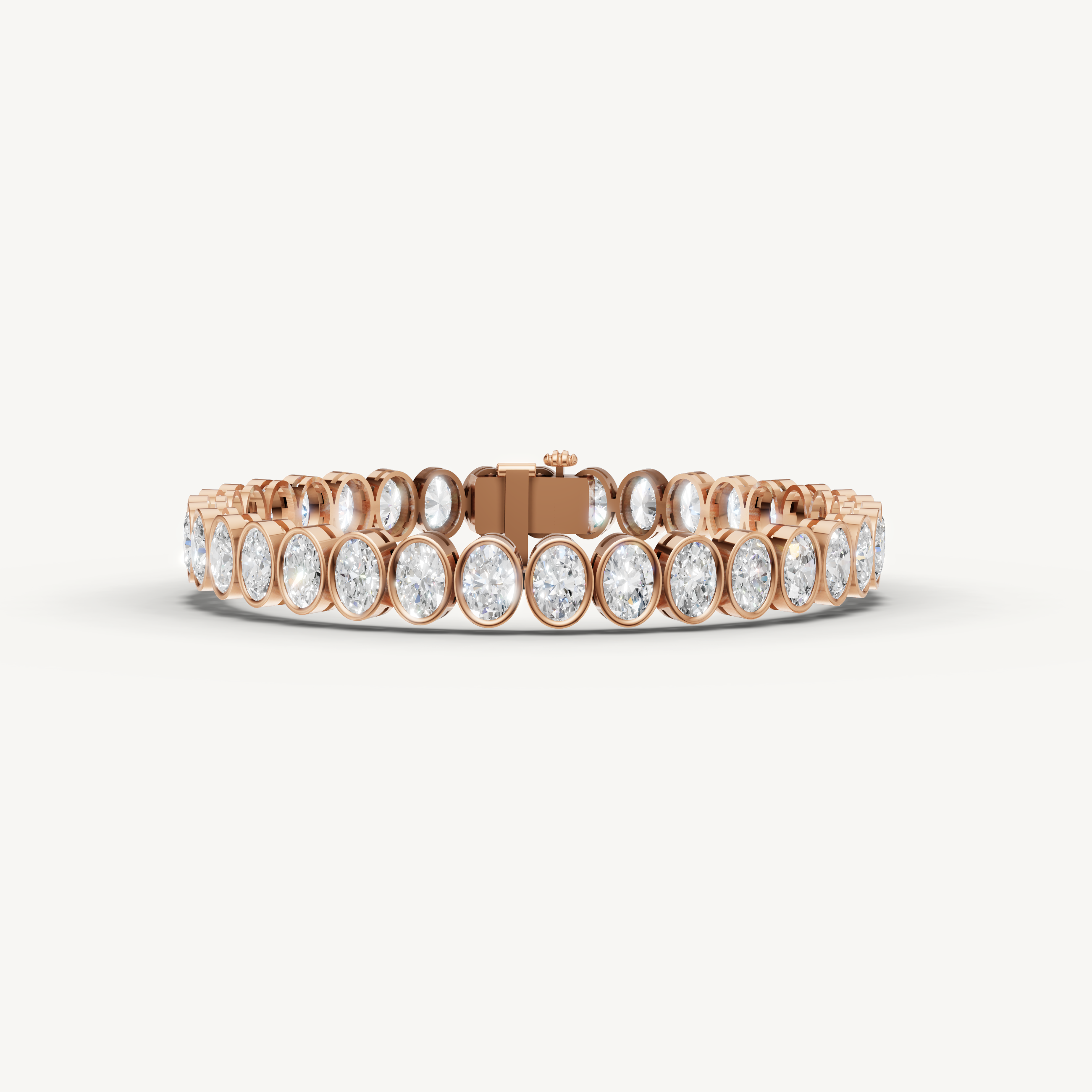 Oval Lab Grown Diamond Tennis Bracelet in 14K Rose Gold