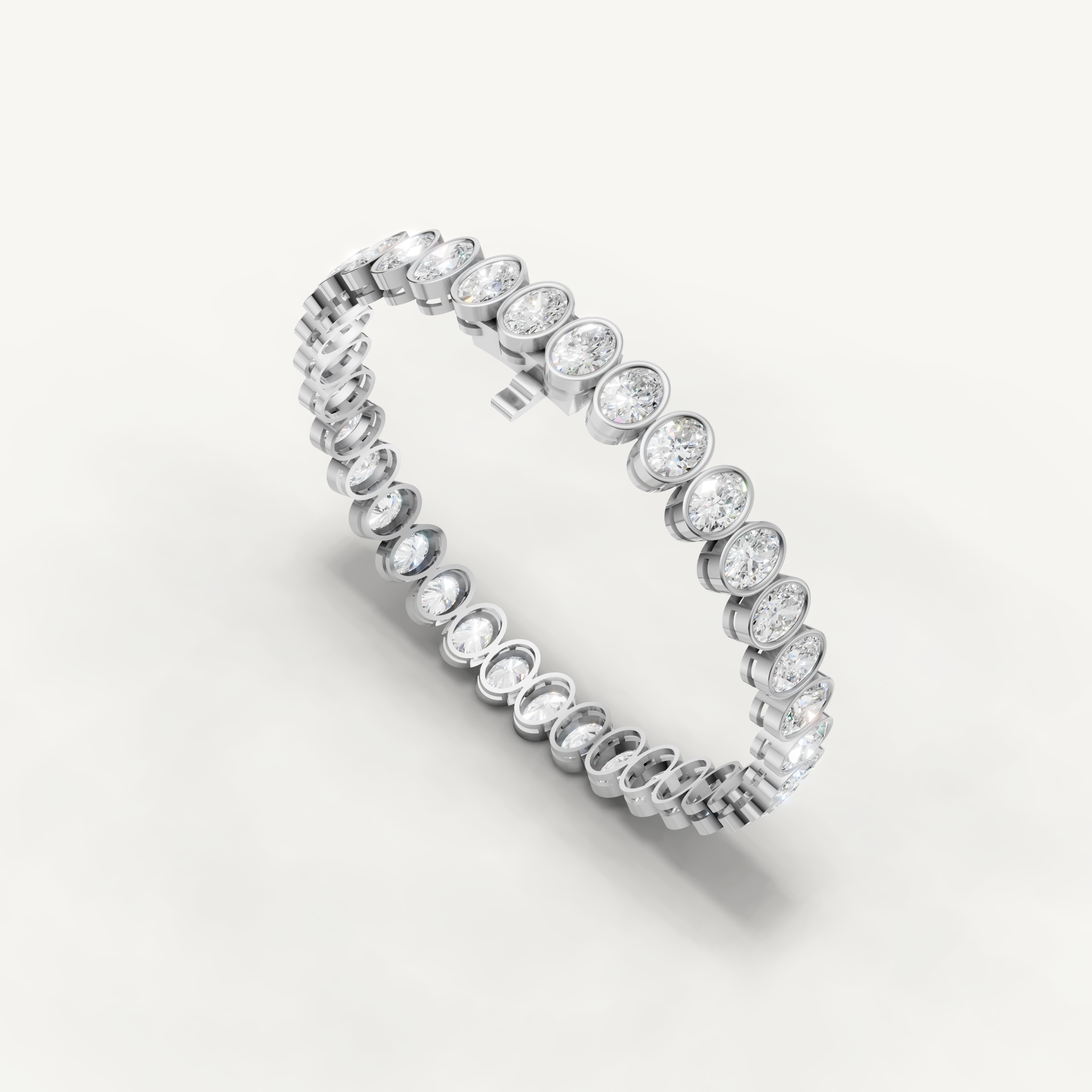 Oval Lab Grown Diamond Tennis Bracelet in 14K Rose Gold