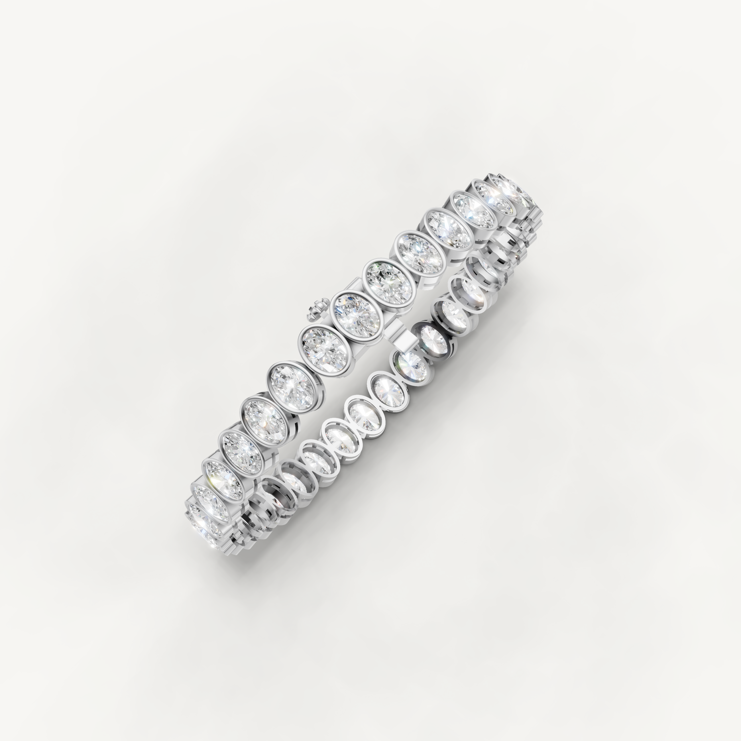 Oval Lab Grown Diamond Tennis Bracelet in 14K Rose Gold