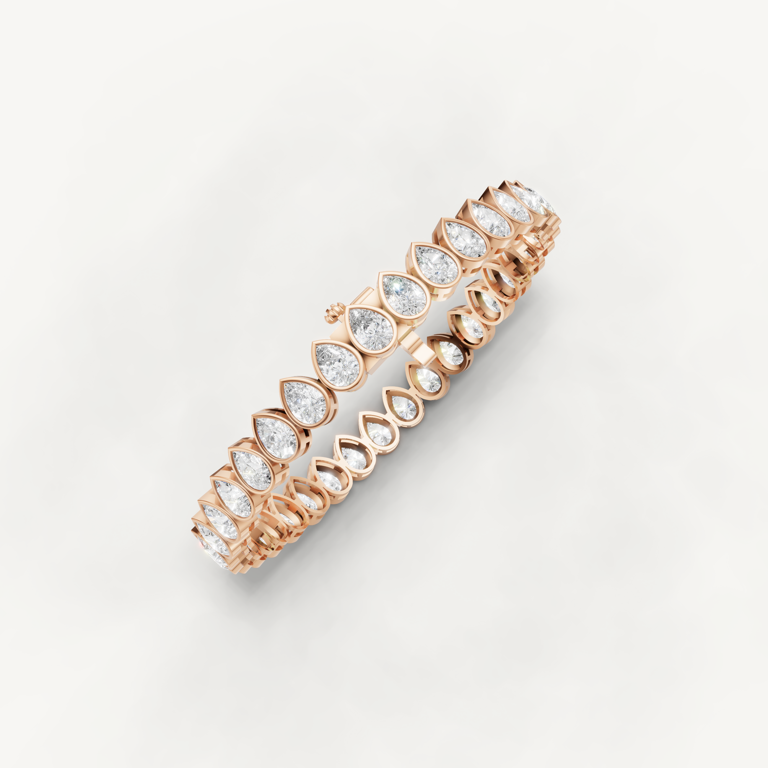 Pear Lab Grown Diamond Tennis Bracelet in 14K Gold