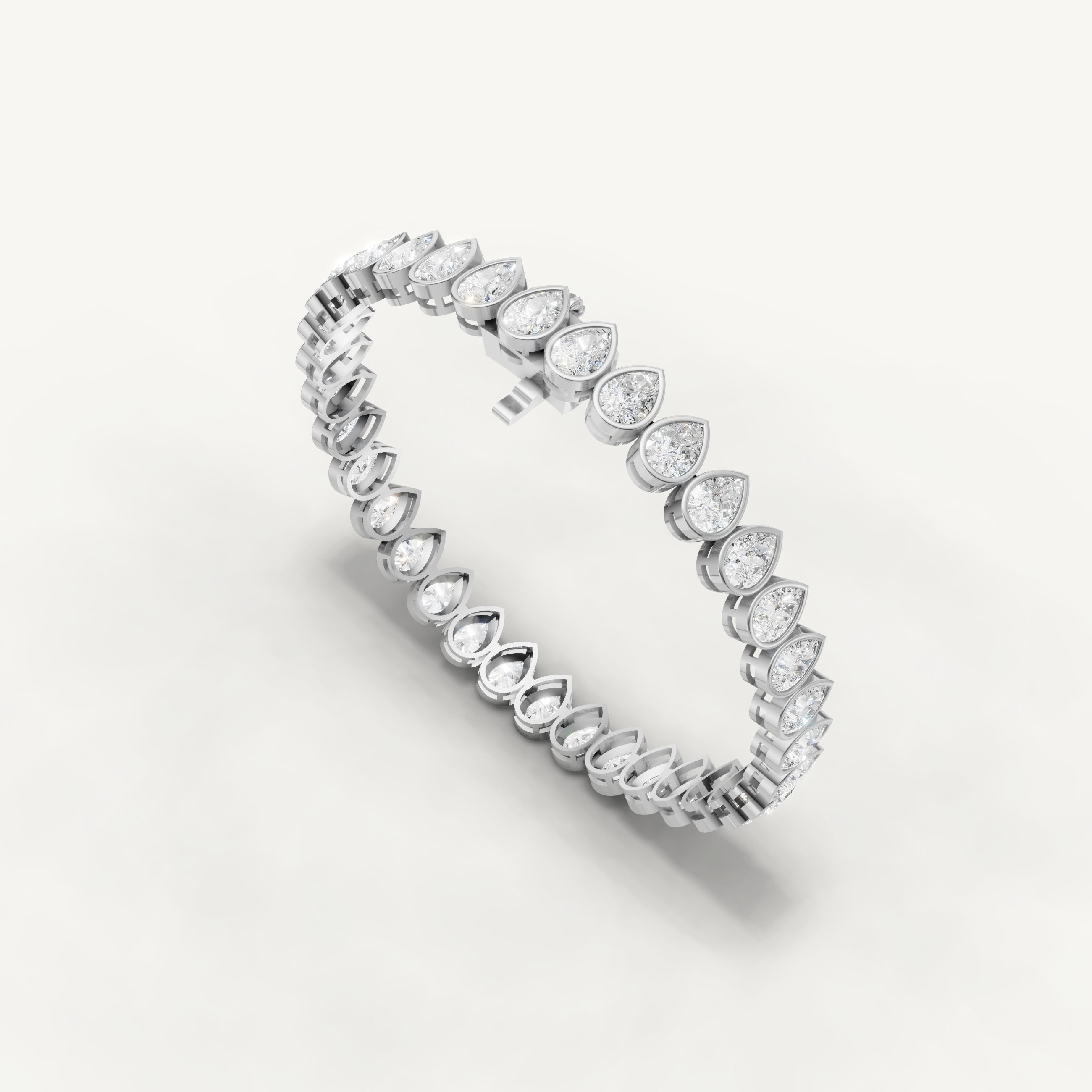 Pear Lab Grown Diamond Tennis Bracelet in 14K Gold