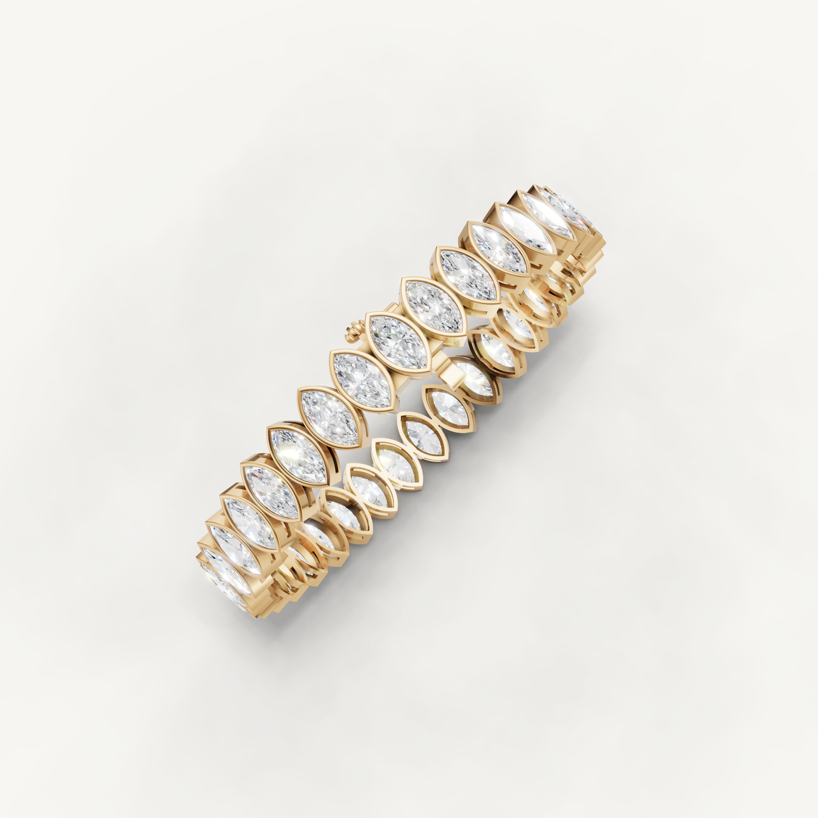 Marquise Lab Grown Diamond Tennis Bracelet in 14K Yellow Gold