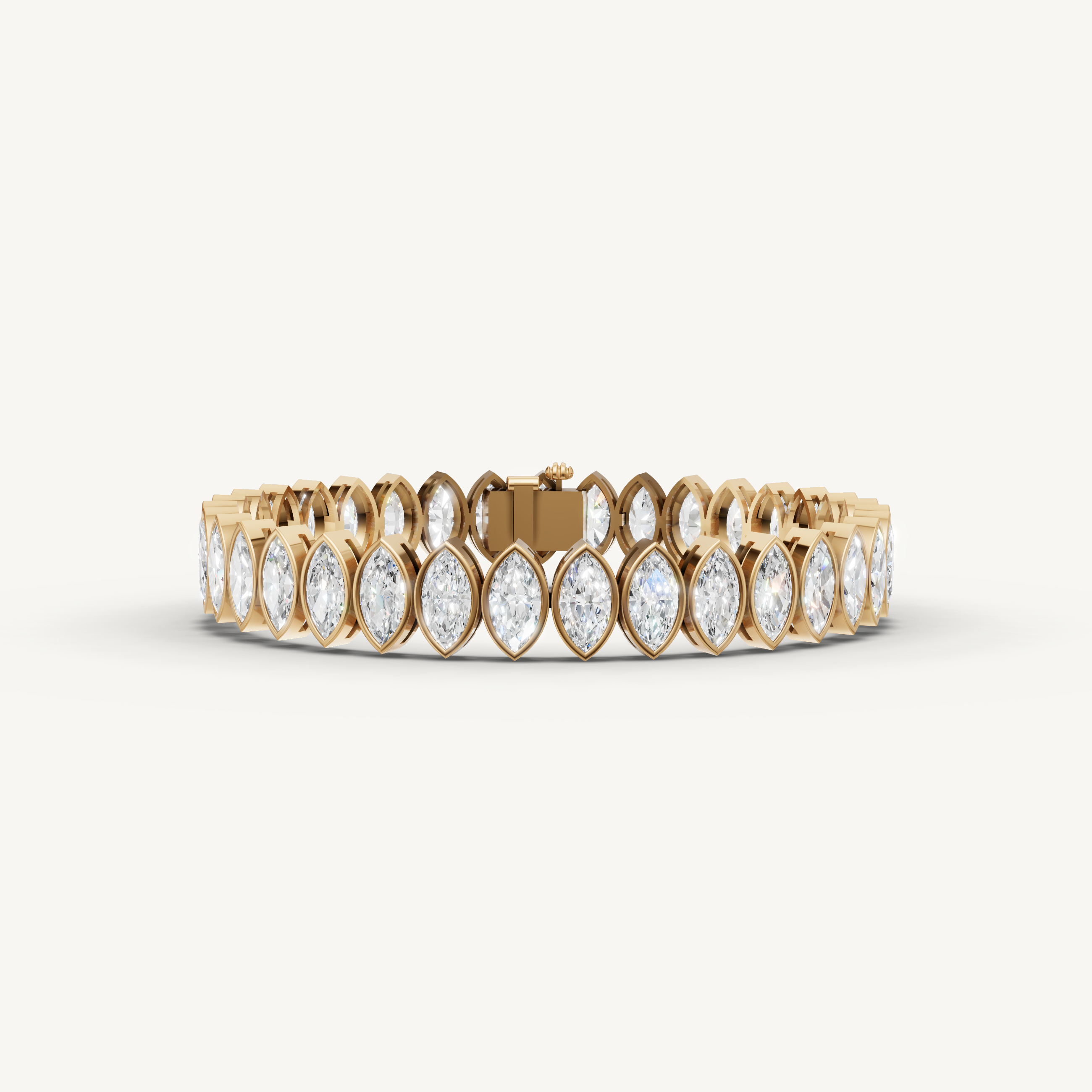 Marquise Lab Grown Diamond Tennis Bracelet in 14K Yellow Gold