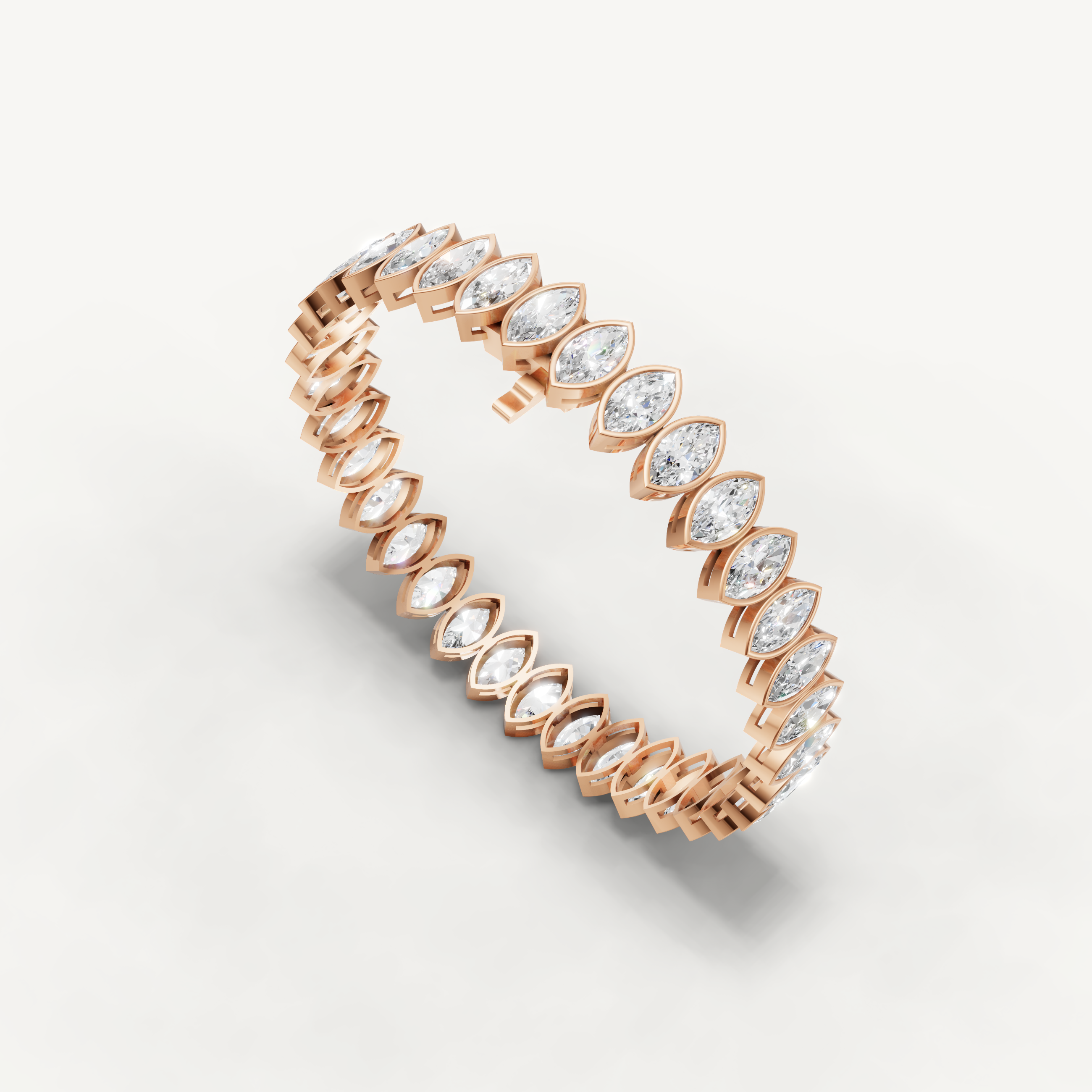 Marquise Lab Grown Diamond Tennis Bracelet in 14K Yellow Gold