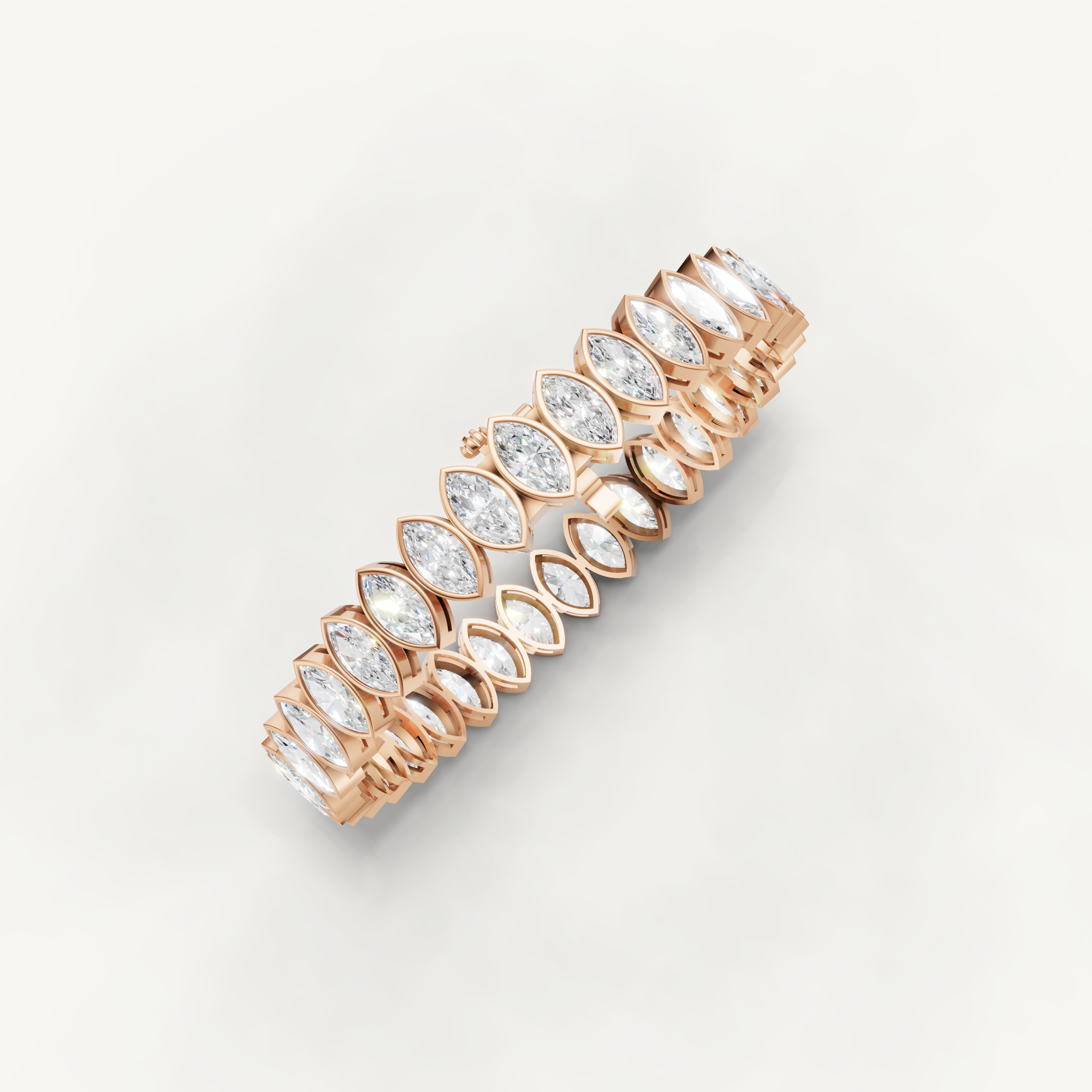 Marquise Lab Grown Diamond Tennis Bracelet in 14K Yellow Gold