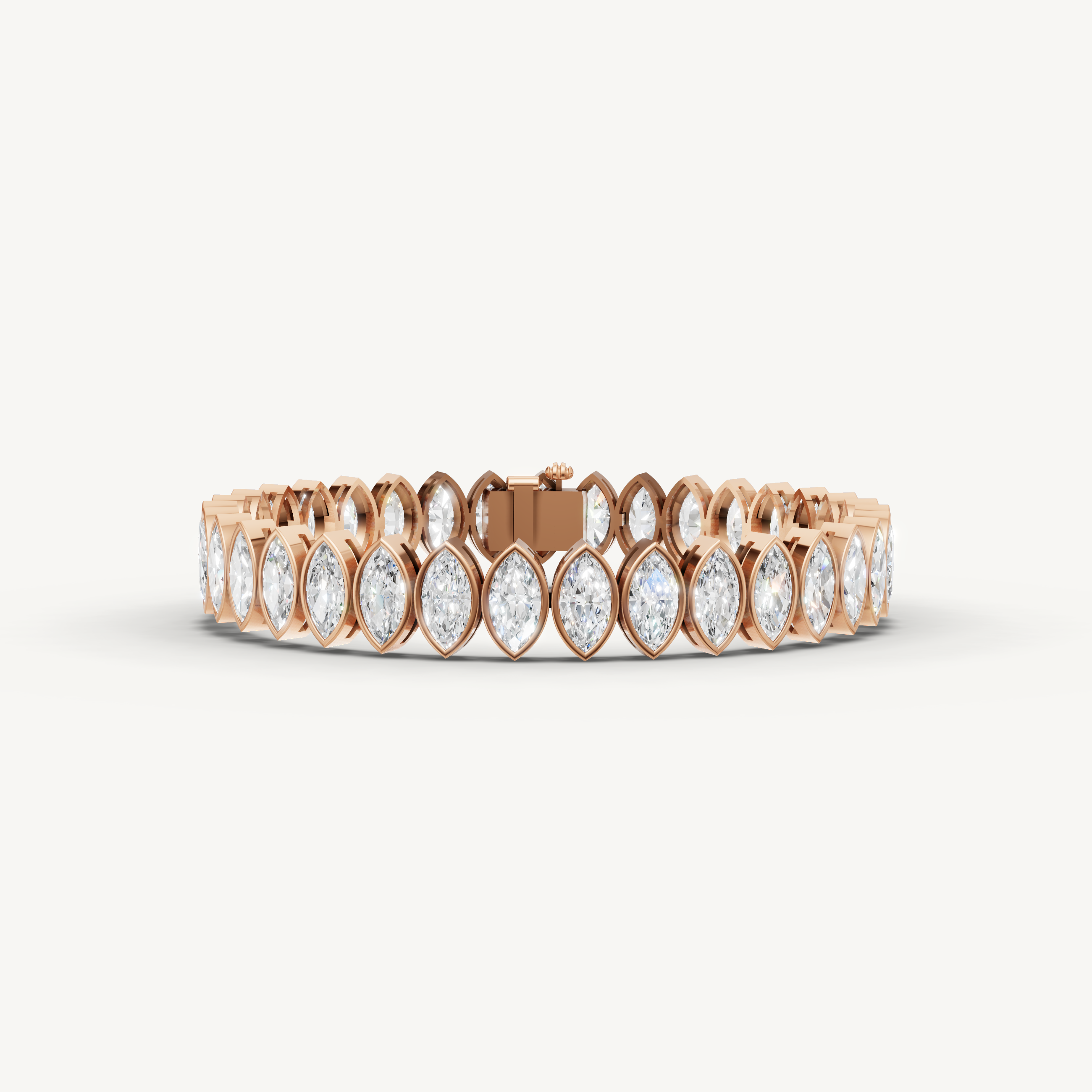 Marquise Lab Grown Diamond Tennis Bracelet in 14K Yellow Gold