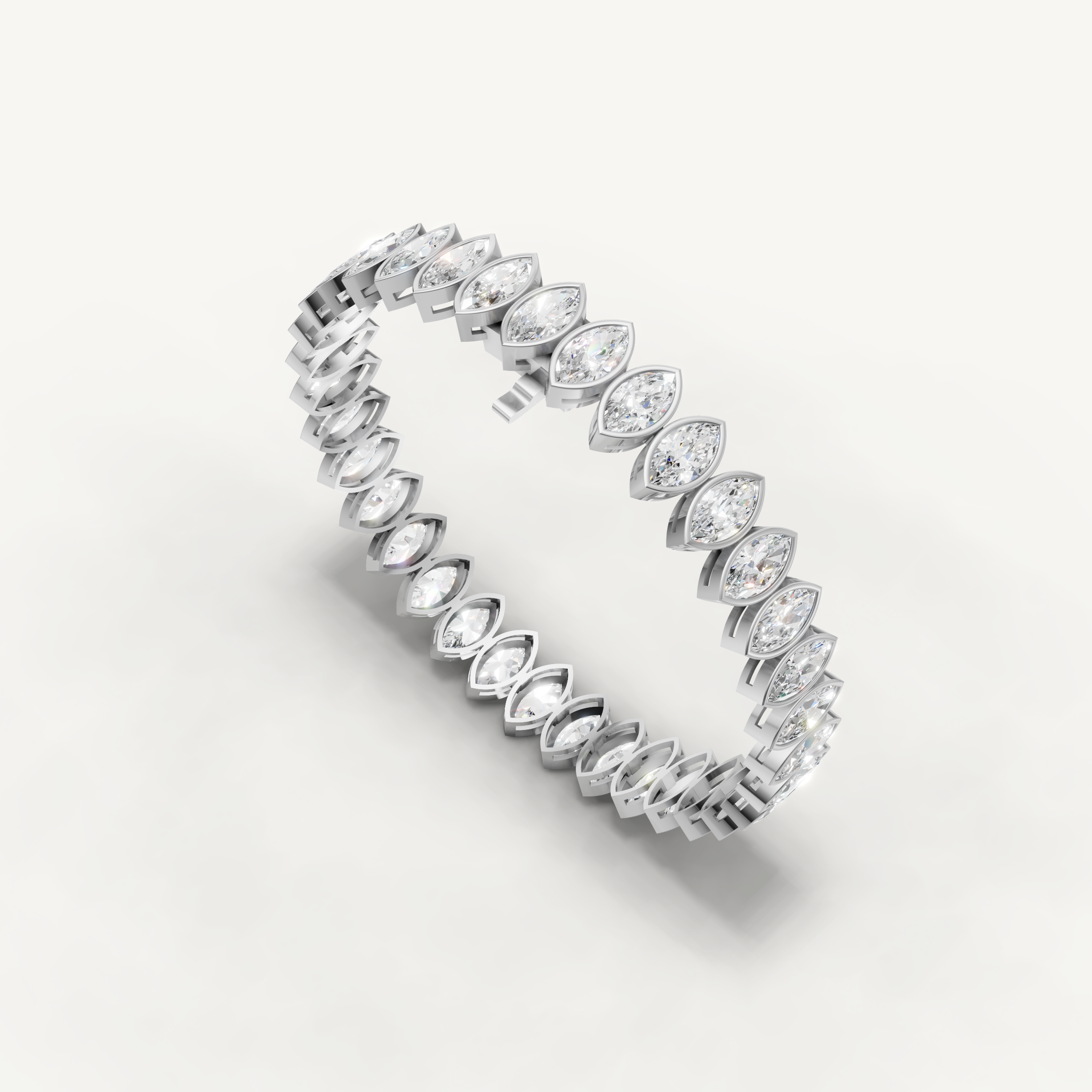 Marquise Lab Grown Diamond Tennis Bracelet in 14K Yellow Gold