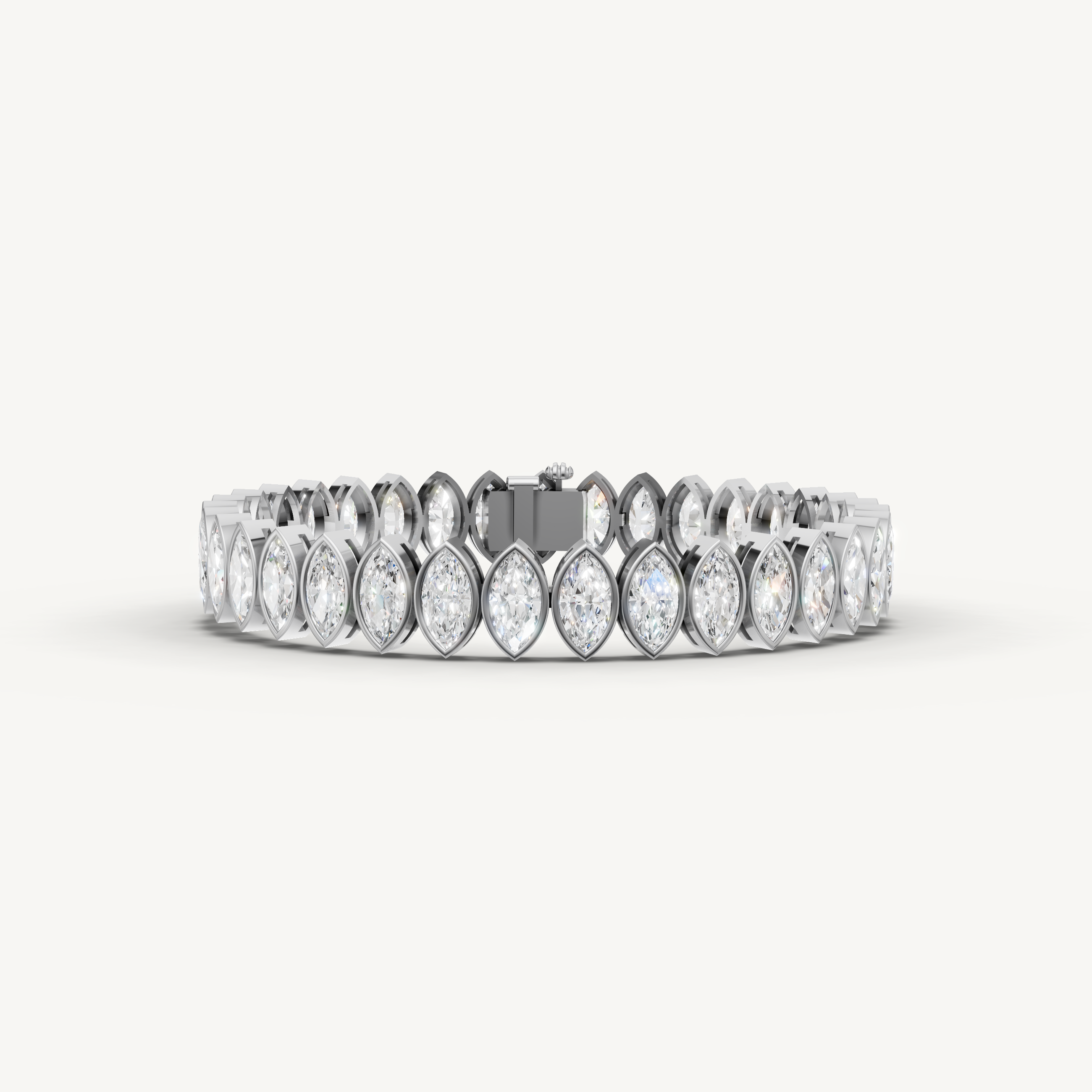 Marquise Lab Grown Diamond Tennis Bracelet in 14K Yellow Gold