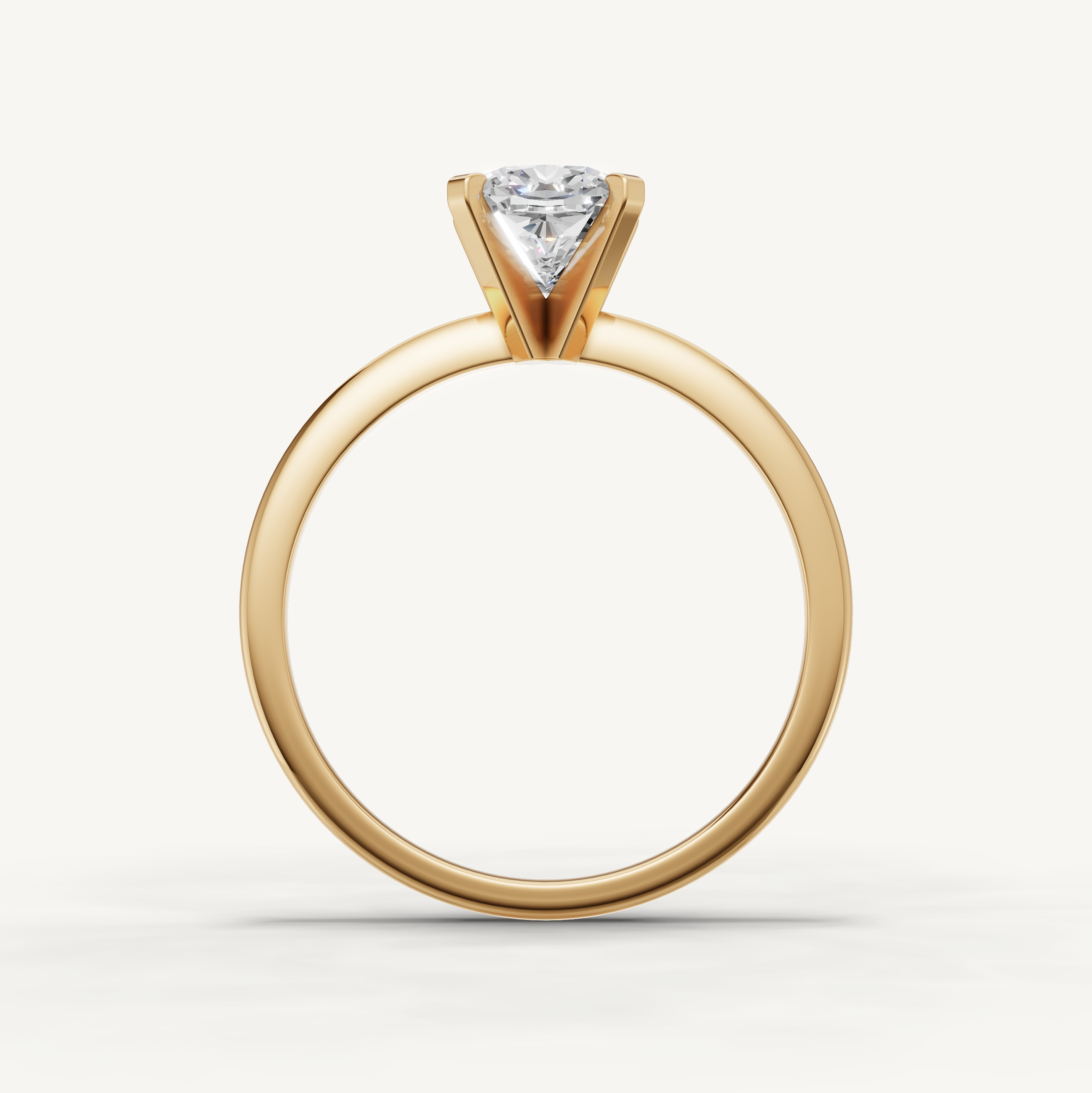 Classic cushion cut diamond ring in polished yellow gold by Raul Diamonds