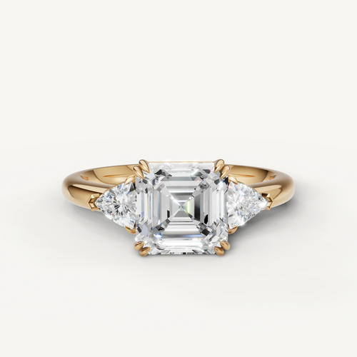 Raul Diamonds yellow gold asscher cut solitaire engagement ring with milgrain detailing