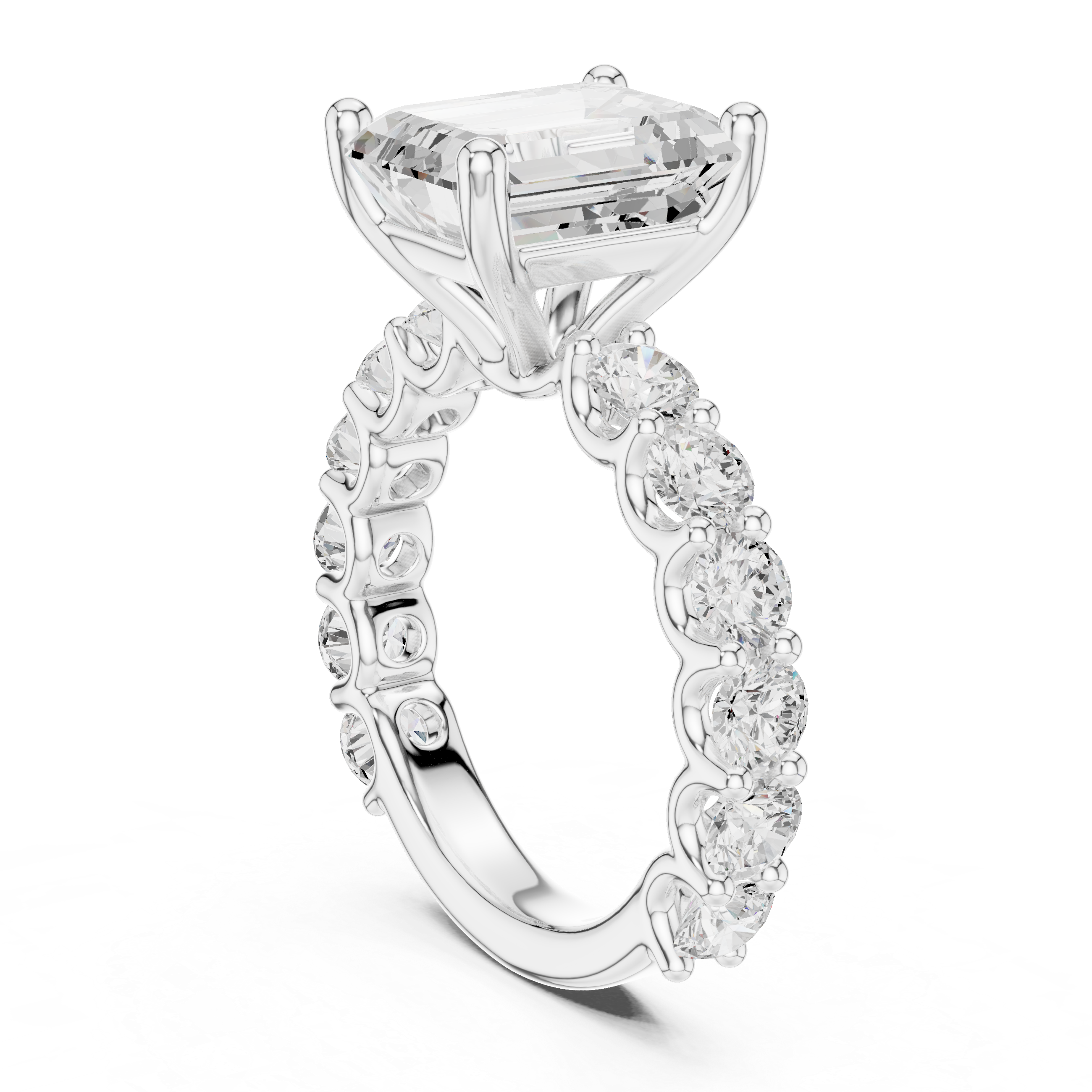 Emerald cut lab diamond engagement ring large 5.92 CTW