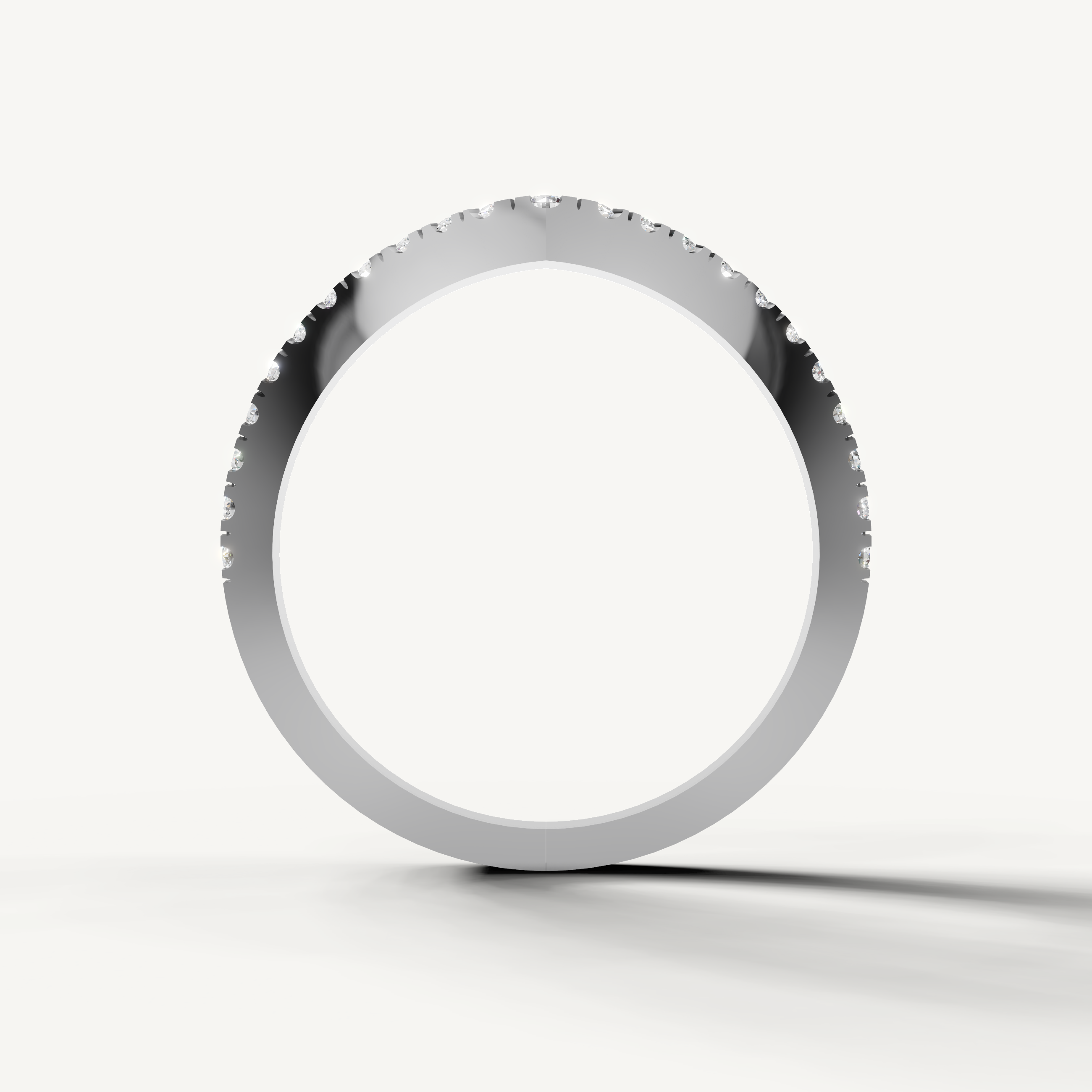 White gold stackable diamond anniversary ring with sparkling stones Raul Diamonds