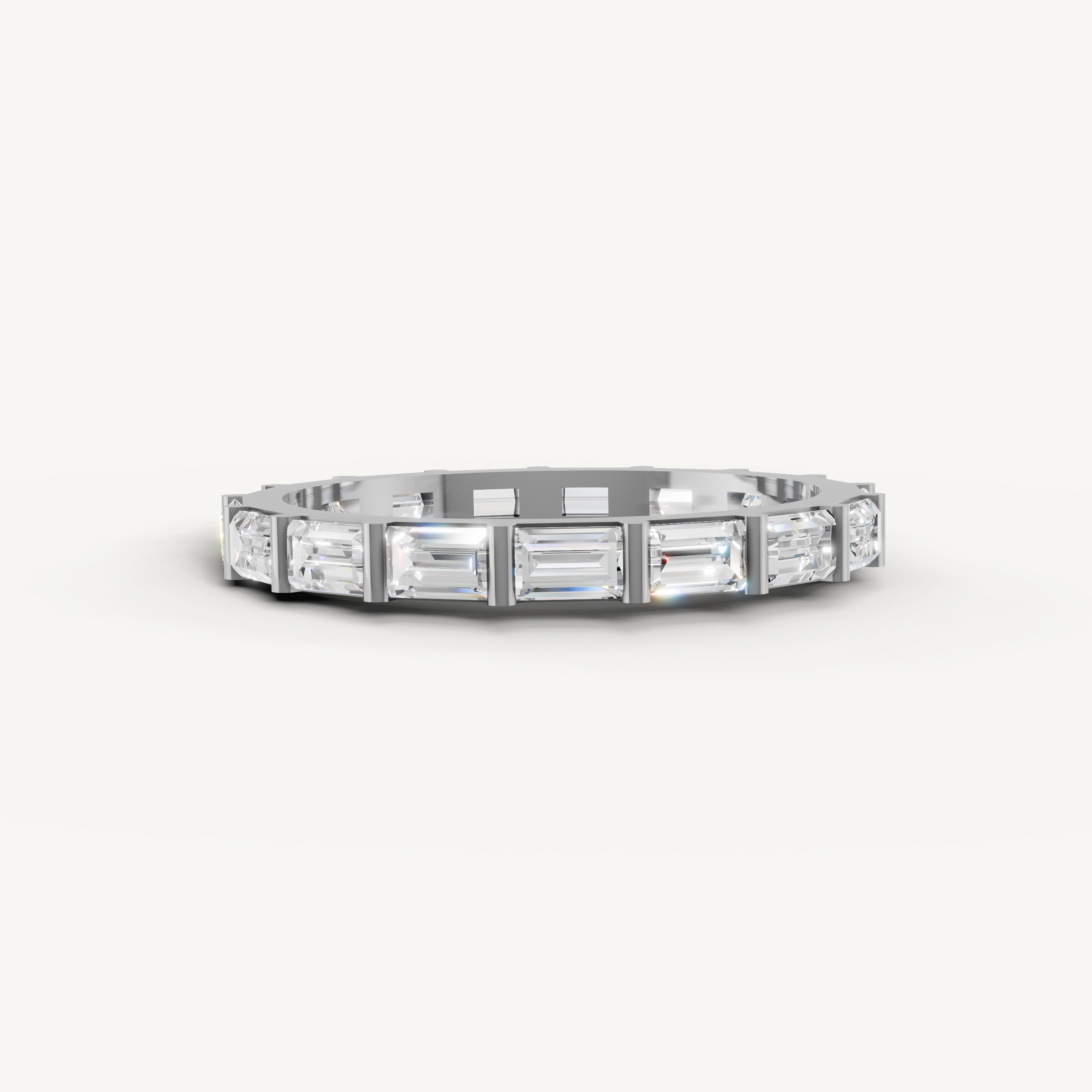Raul Diamonds white gold baguette diamond wedding band with elegant eternity design