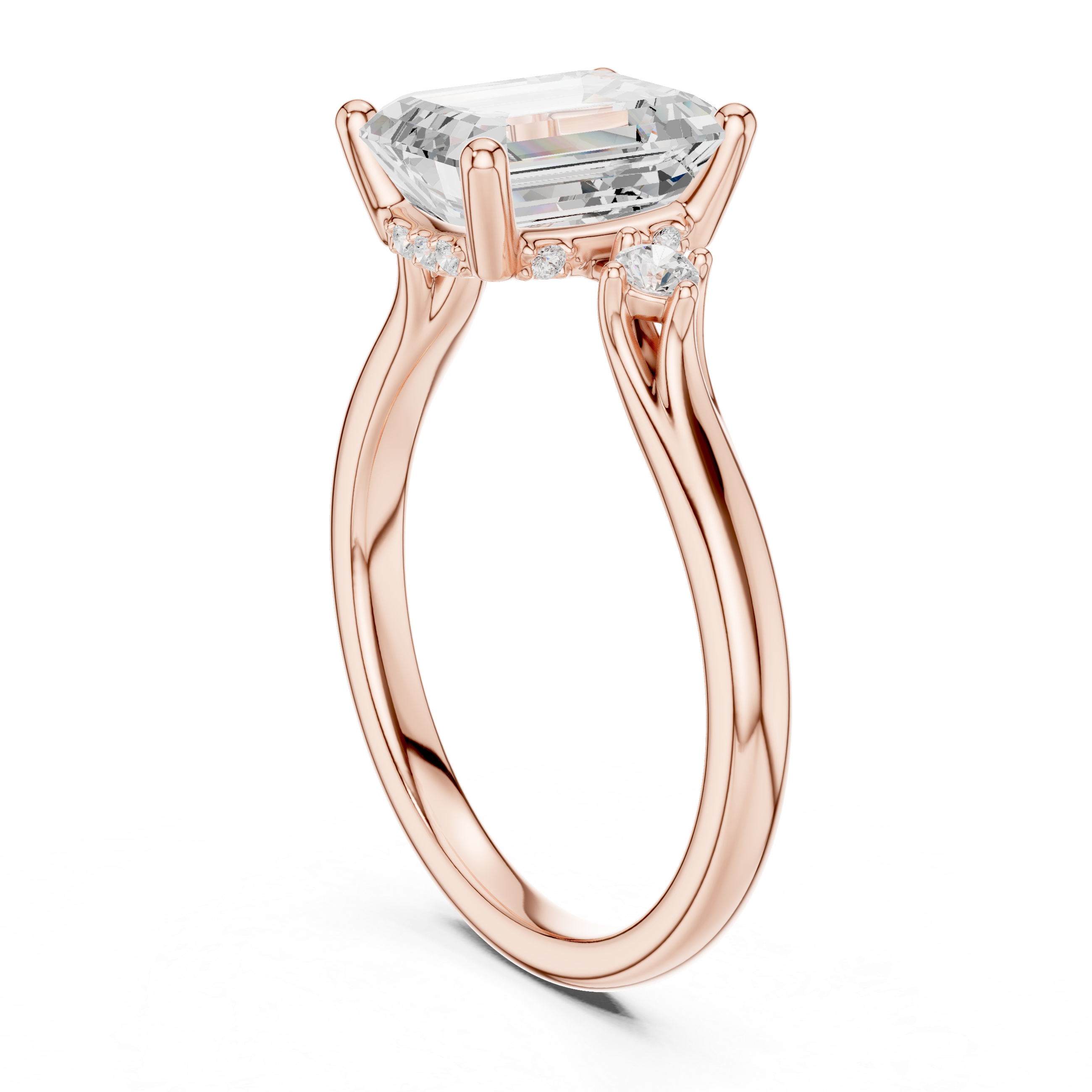 Timeless Lab-Grown Emerald Cut Diamond Engagement Ring in 14K Gold
