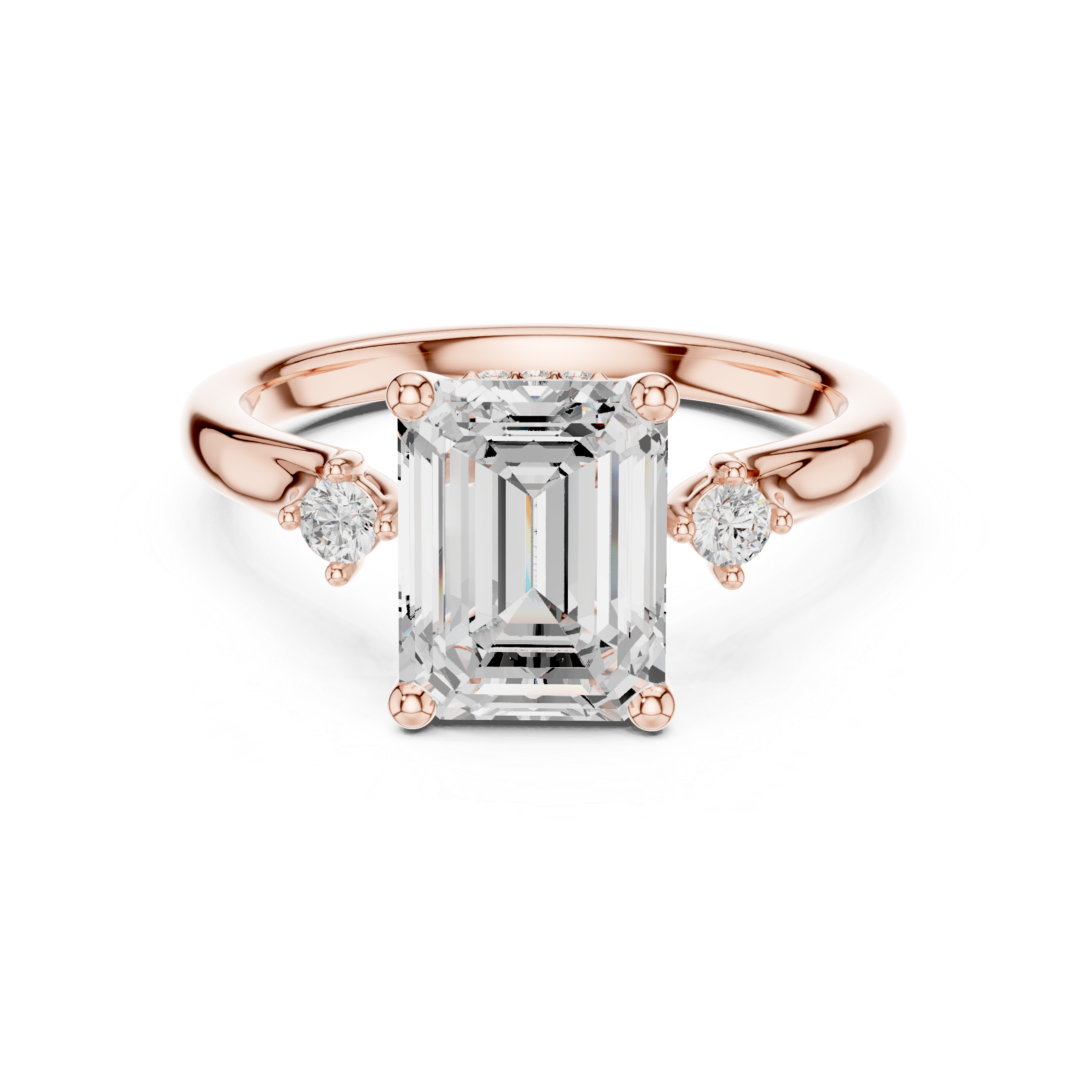 Timeless Lab-Grown Emerald Cut Diamond Engagement Ring in 14K Gold